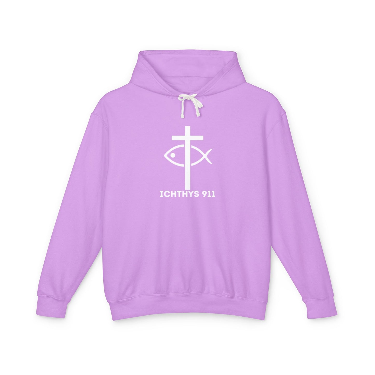 Iēsous Christos, Theou Yios, Sōtēr = Jesus Christ, Son of God, Savior - Unisex - Lightweight - Relaxed Fit - Religious Sweatshirt - ICHTHYS 911 - Hoodie