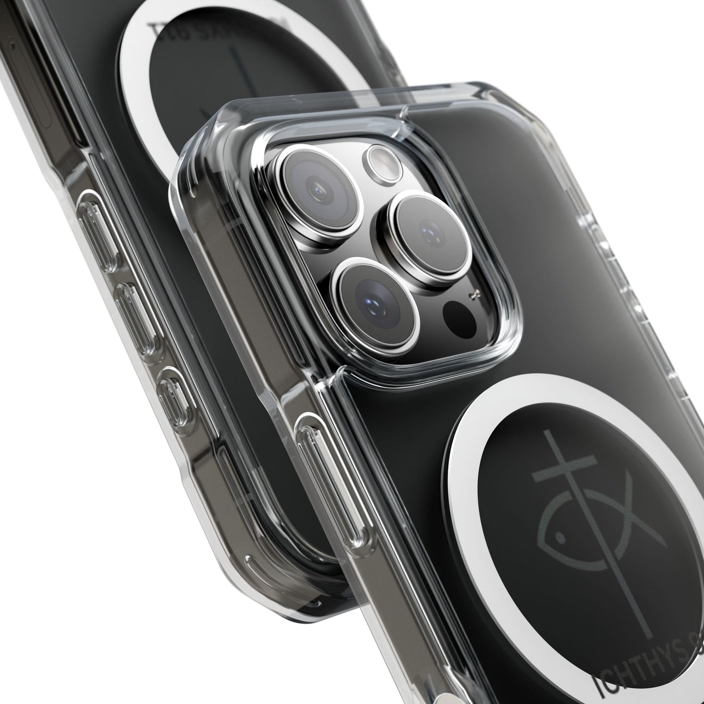 Magnetic Clear Case with Faith Symbol - Durable iPhone Protection