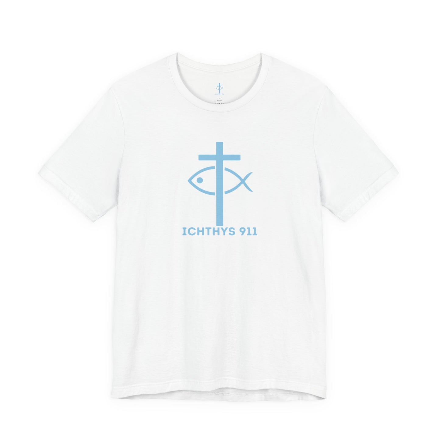 Roll With God Ride With Jesus - Blue Font - Unisex T- Shirt - Lightweight 100% Cotton - Summer T - Arm Form Fitting - Men T- Shirt - Women T-Shirt - Christian T-Shirt - Love Like Jesus -  ICHTHYS 911