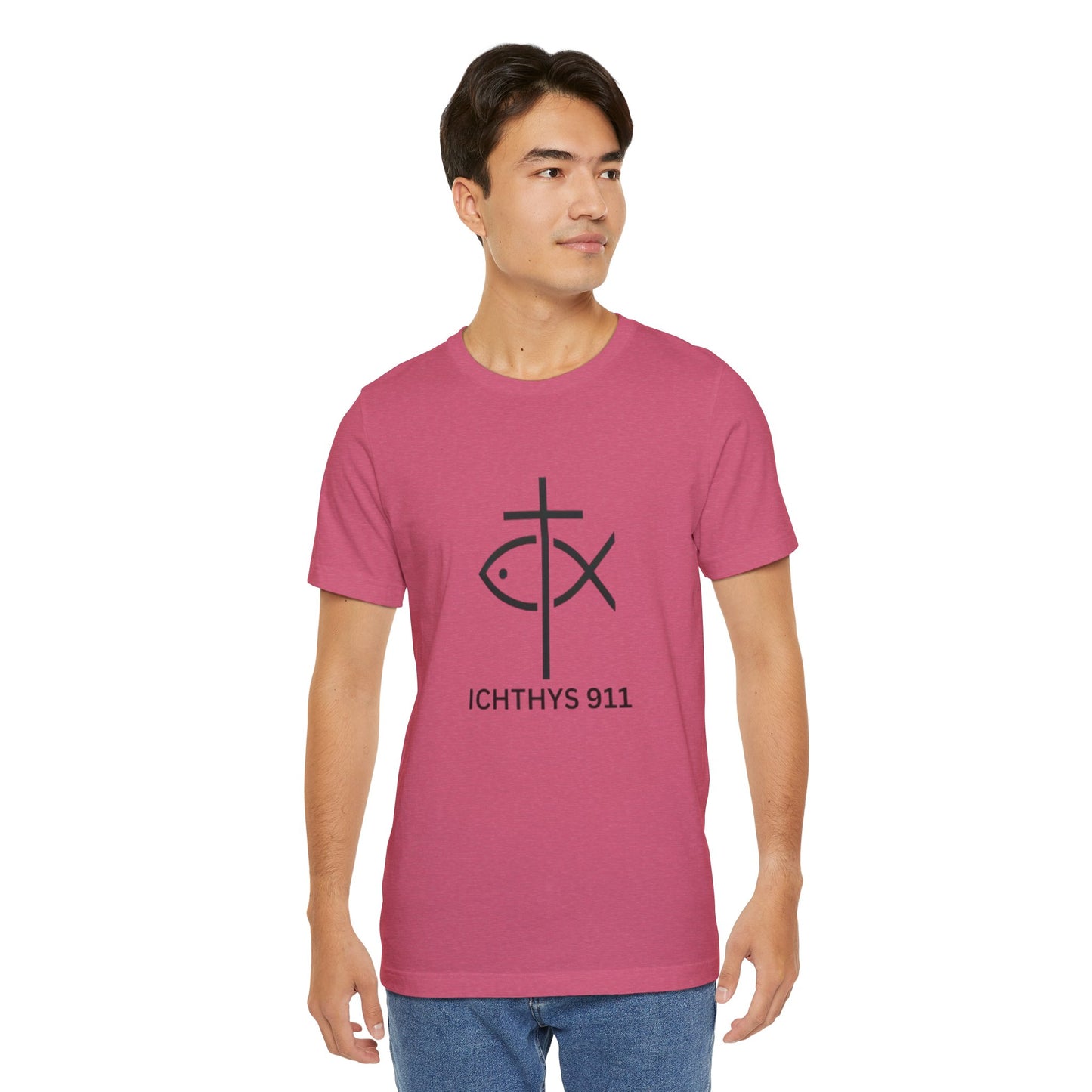ICHTHYS 911 - Lightweight fabric - Unisex - 100% Airlume combed and ring-spun cotton - Light weight T-Shirt - Faith & Strength
