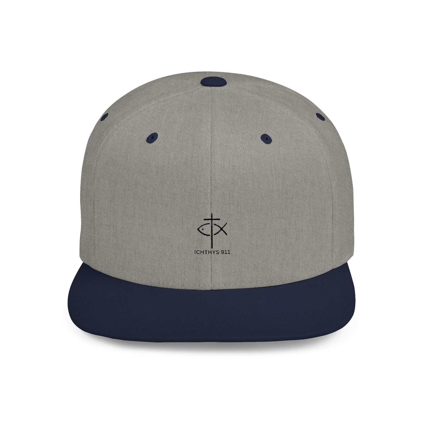 Stylish Ichthys 911 Flat Bill Snapback Cap - Perfect for Casual Wear and Faith-Based Events