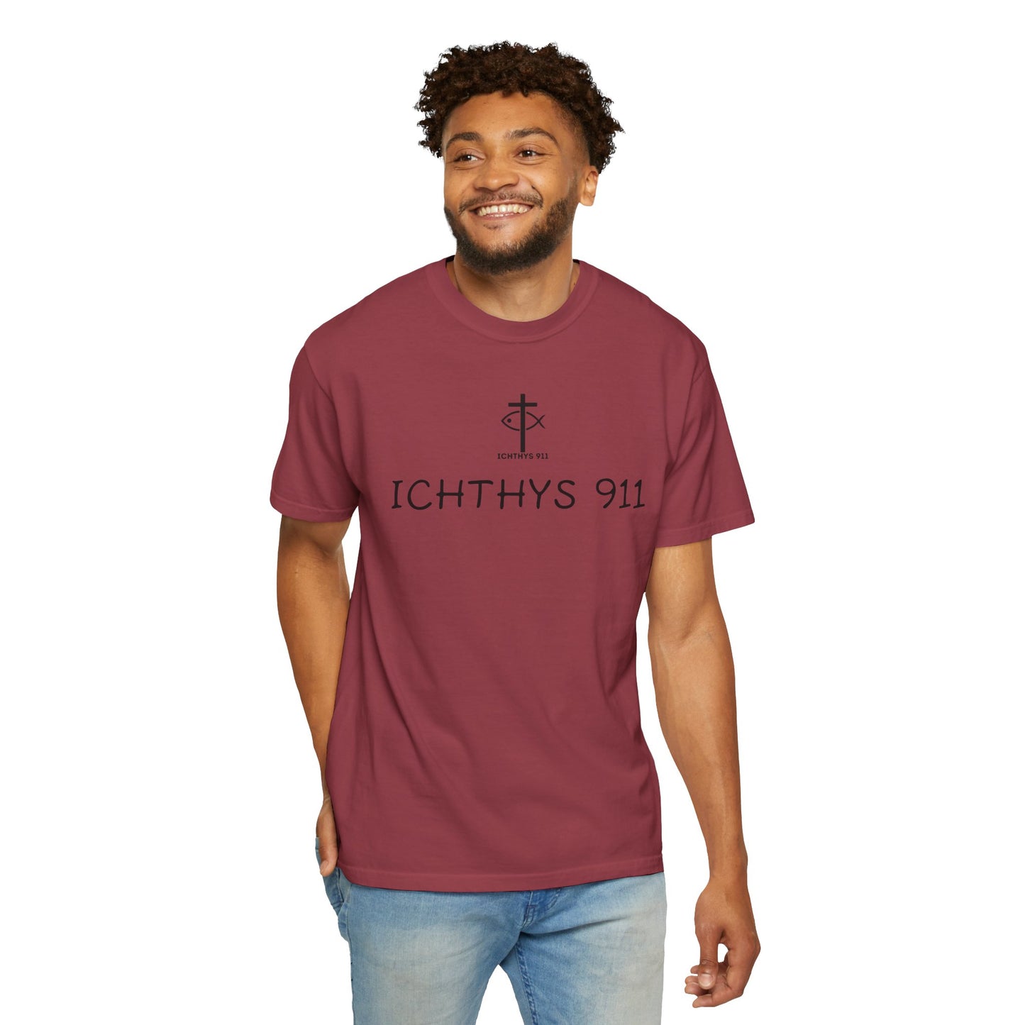 ICHTHYS 911 - "Authentic - Reverse" Black Font - Unisex T - Women T - Men T -Christian Tee - Faith-Inspired Shirt - Christian Fashion - Wear Your Faith