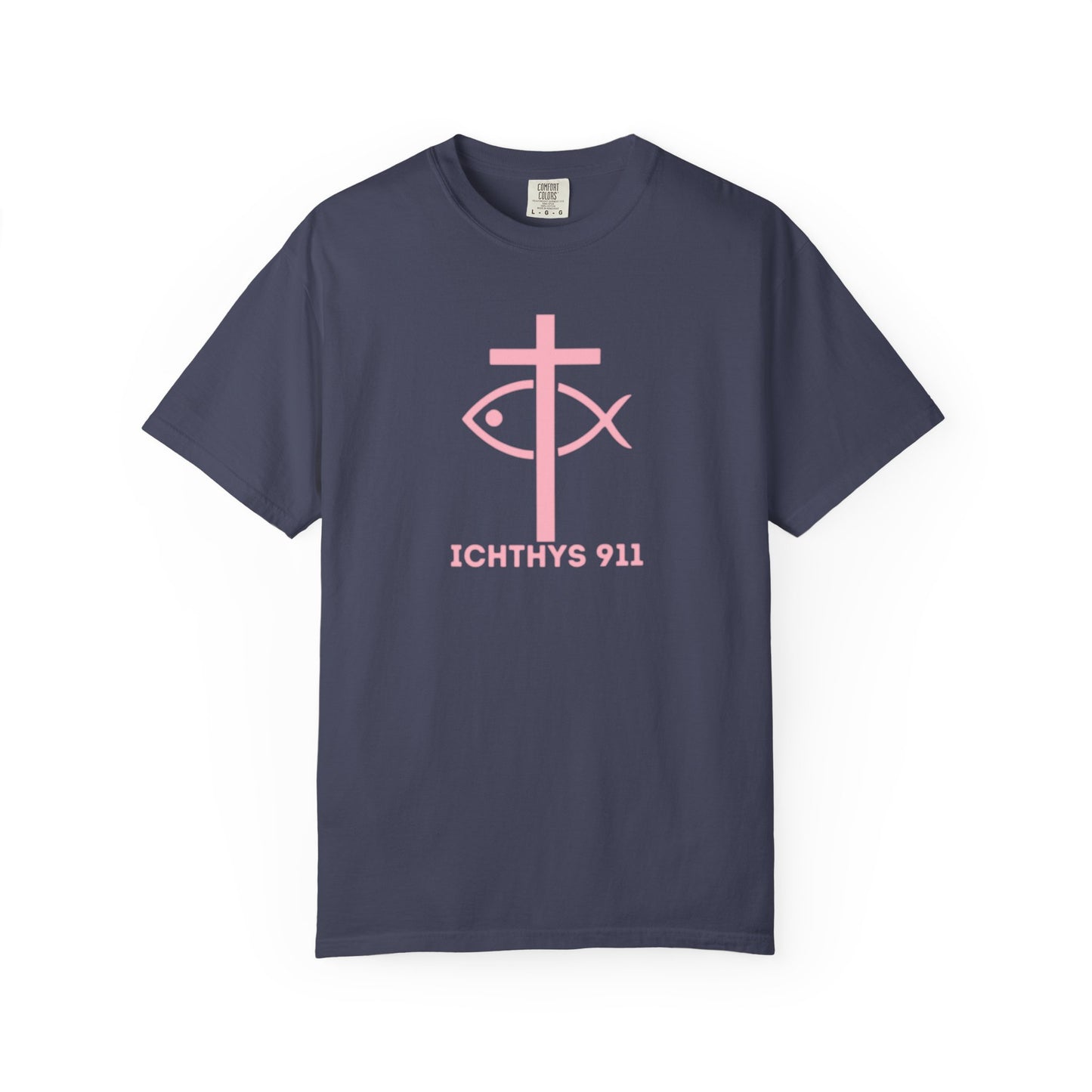Strength Through Christ Philippians 4:13 - Pink Font - Unisex Garment Dyed T-Shirt - 100% US Cotton -Men T-Shirt - Women T-Shirt - Christian Activewear - Wear Your Faith - T-Shirt