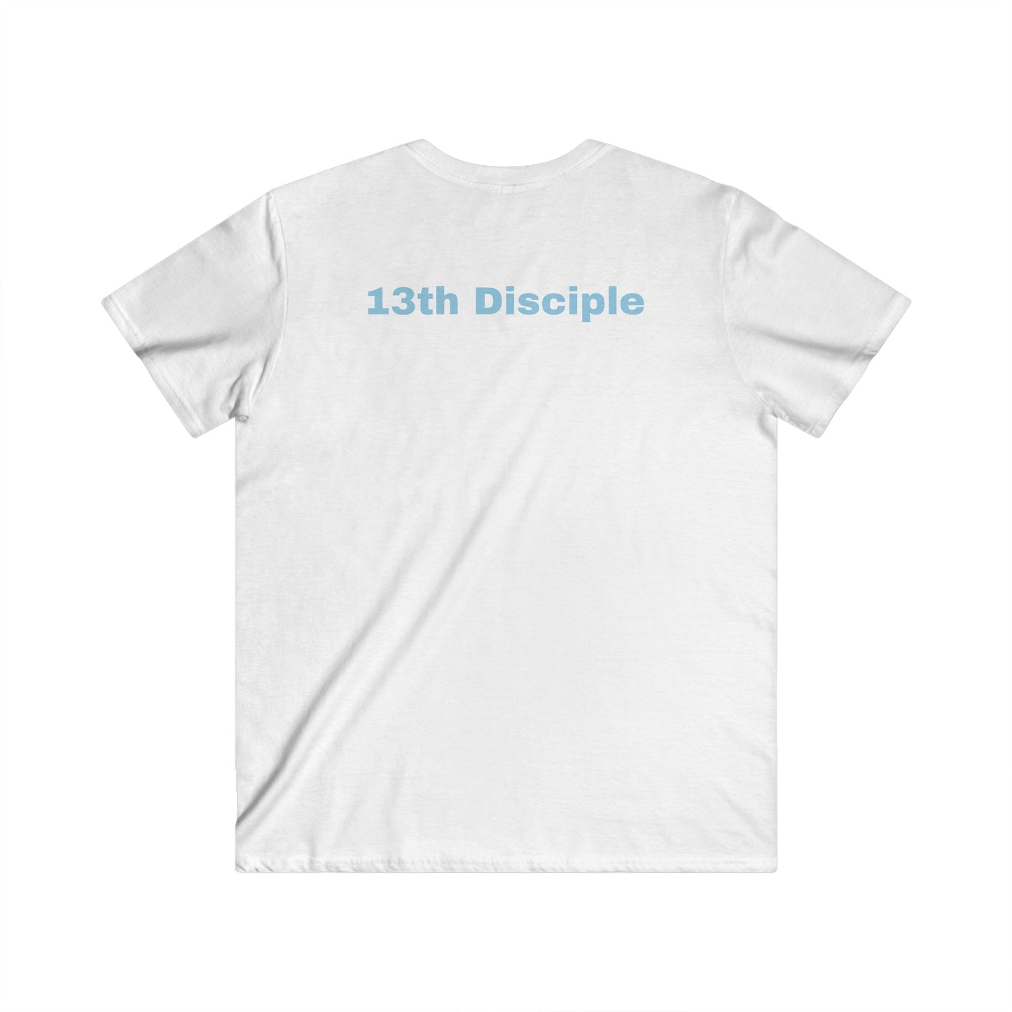 13th Disciple Christian Theme Men's V-Neck Tee - Faith-Inspired Short Sleeve T-Shirt ICHTHYS 911 t-shirts featuring “13th Disciple” on the back (or front) and  ICHTHYS 911 logo on the opposite side. (Copy)
