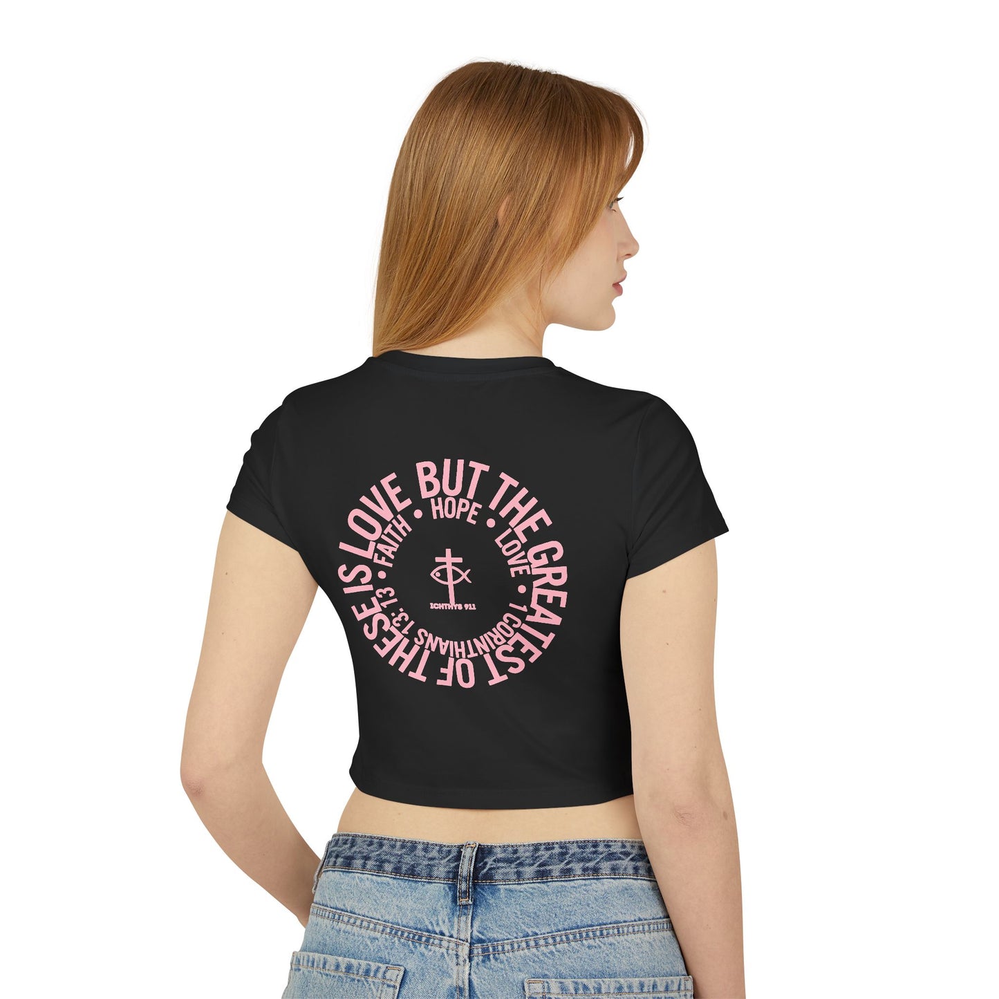 Faith Hope Love Women's Baby Tee - Inspirational Graphic Crop Top