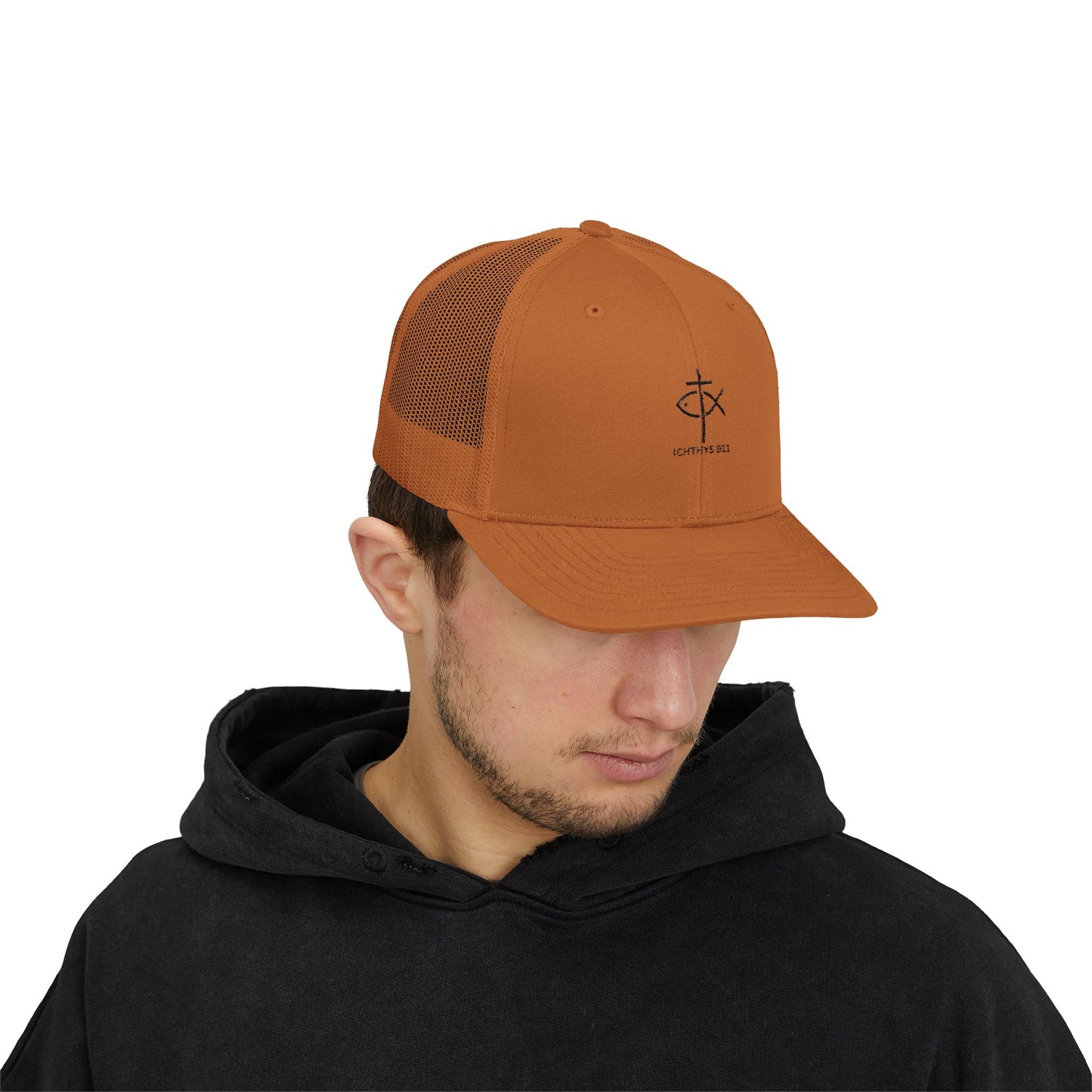 Ichthys 911 Snapback Trucker Cap - Stylish Faith-Inspired Hat