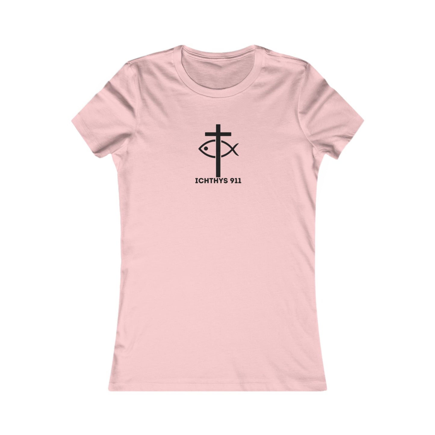 ICHTHYS 911 "Faith Hope Love" Inspirational Women's Favorite Tee - Love and Positivity Shirt - Slim Fit with Longer Body Length