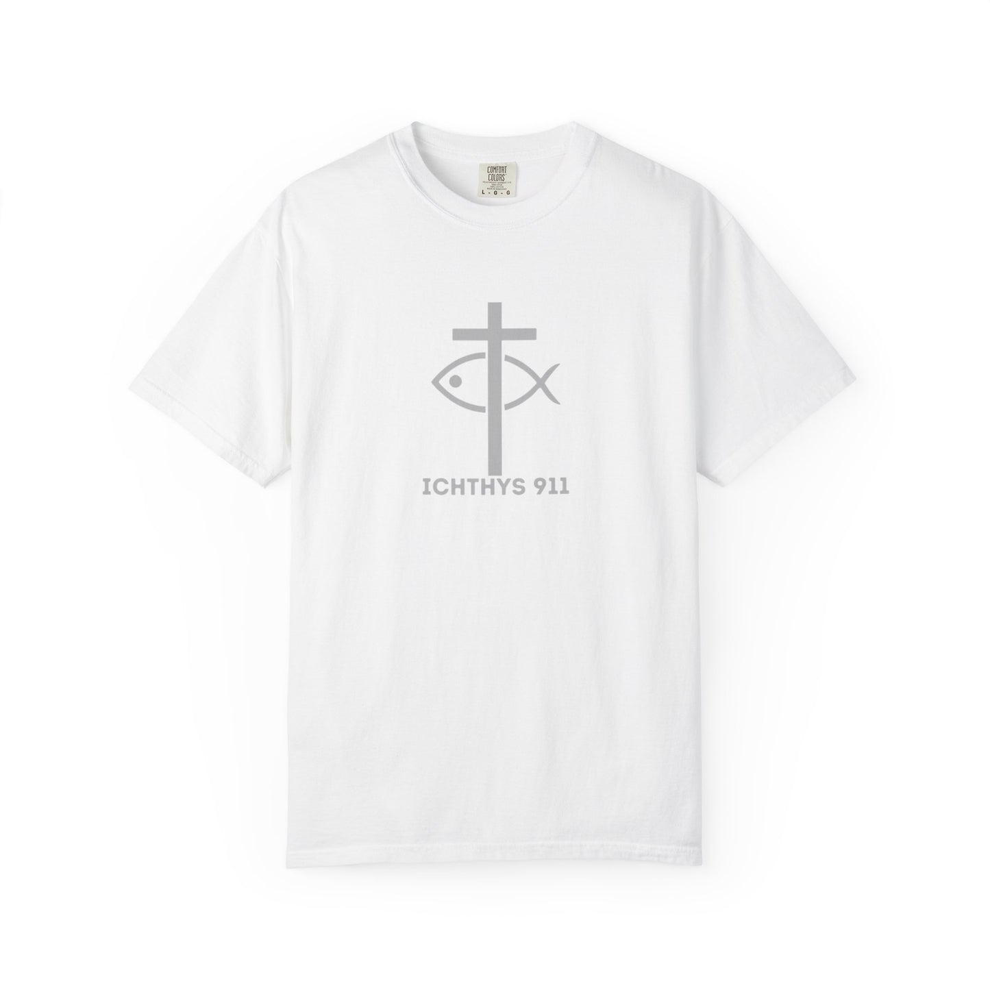 ICHTHYS 911 - "Roll With God Ride With Jesus" - Silver Font - Unisex T- Shirt - Medium Weight 100% Cotton - Summer T - Men T- Shirt - Women T-Shirt - Christian T-Shirt - Love Like Jesus