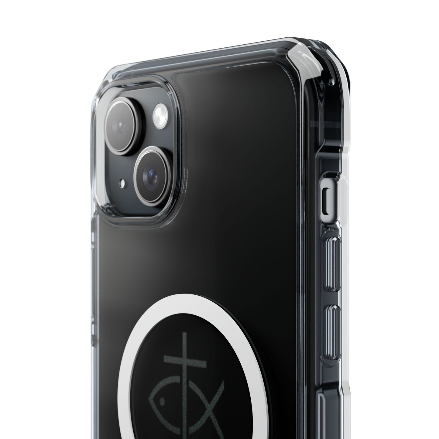 Magnetic Clear Case with Faith Symbol - Durable iPhone Protection