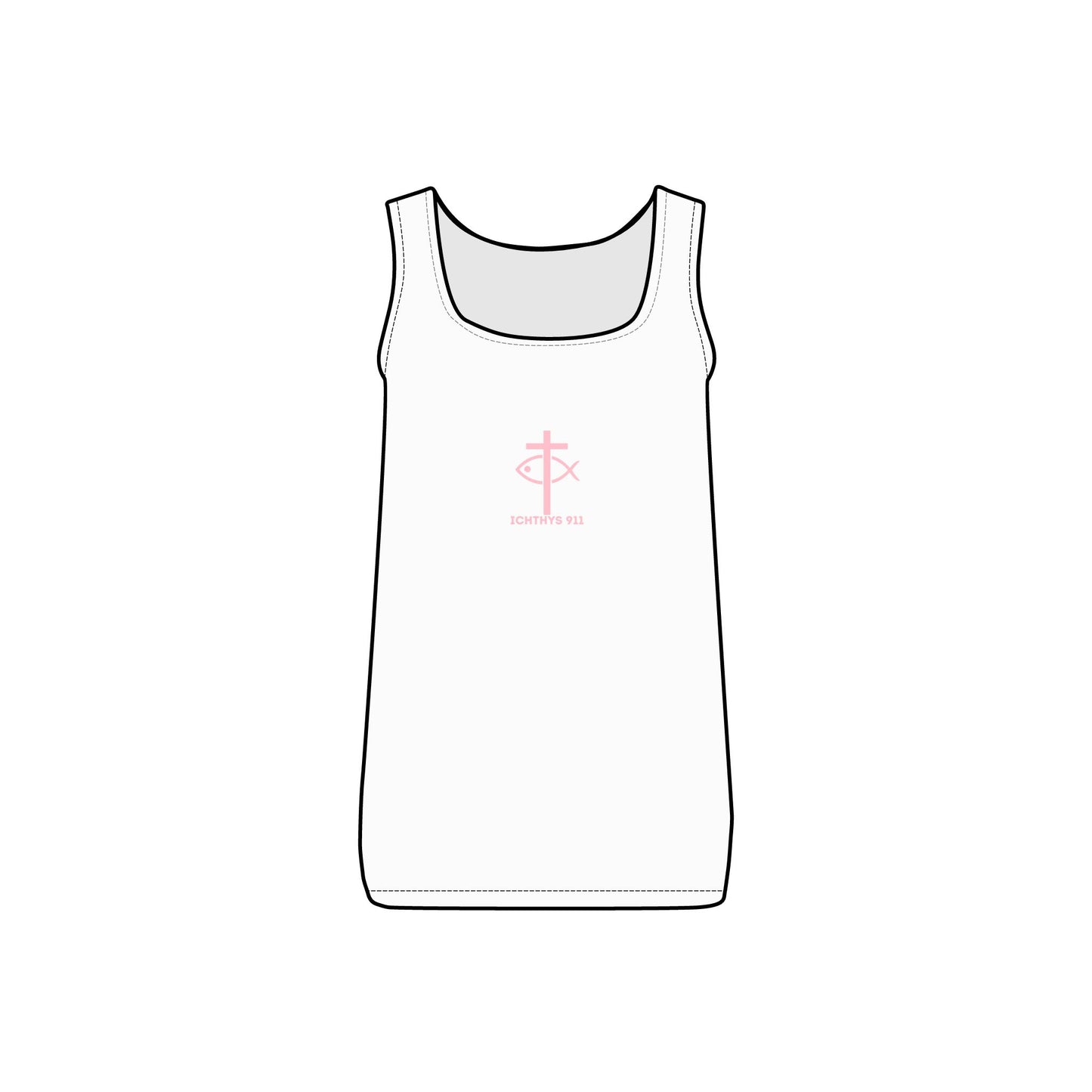 Gracefully Chic - Comfortable Women's Micro Ribbed Tank with Inspirational Design - Slim fit - Featuring exclusive ICHTHYS 911 Logo