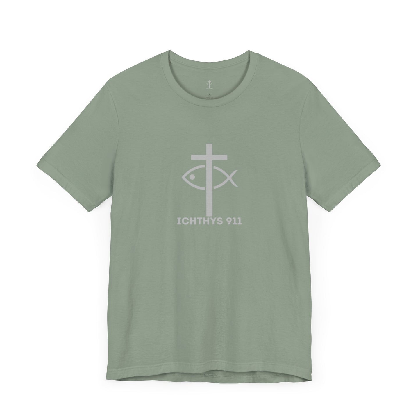 ICHTHYS 911 - "Roll With God Ride With Jesus" - Silver Font - Unisex T- Shirt - Lightweight 100% Cotton - Summer T - Arm Form Fitting - Men T- Shirt - Women T-Shirt - Christian T-Shirt