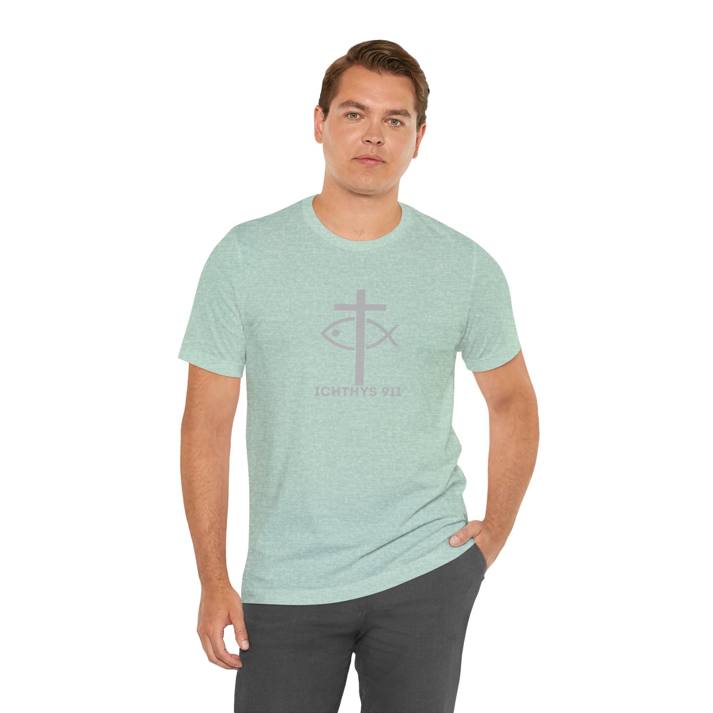 Roll With God Ride With Jesus - Silver Font - Unisex T- Shirt - Lightweight 100% Cotton - Summer T - Arm Form Fitting - Men T- Shirt - Women T-Shirt - Christian T-Shirt - ICHTHYS 911