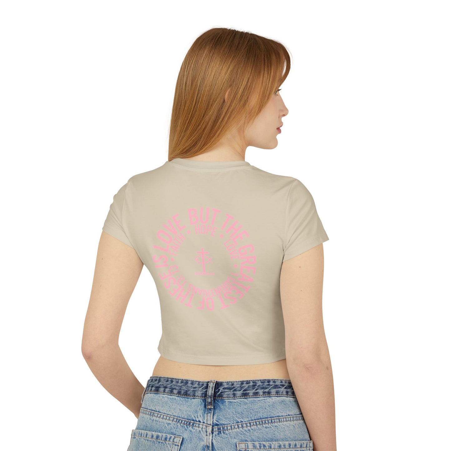 Faith Hope Love Women's Baby Tee - Inspirational Graphic Crop Top