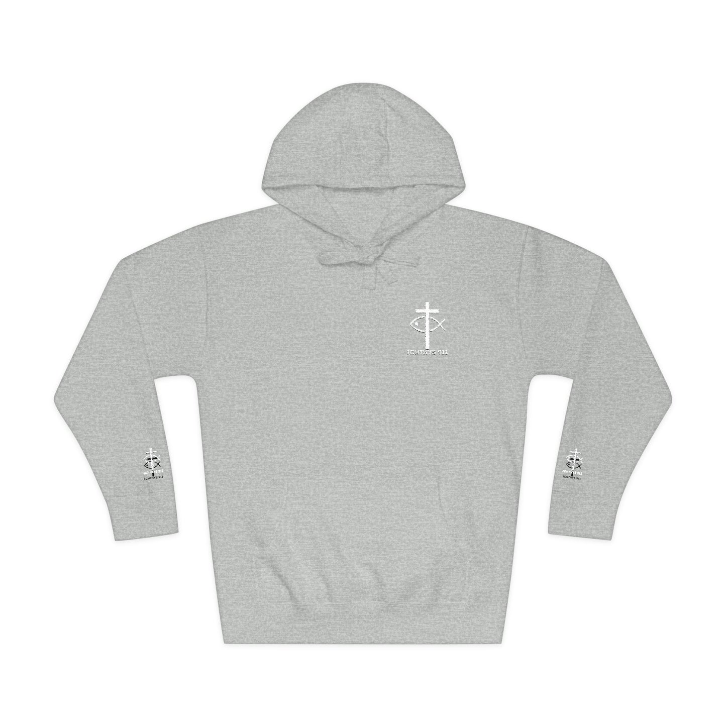 ICHTHYS 911 Embroidery Hoodie Pullover - Unsex - Elevated Embroider Gift for Her or Him - Christian Wear