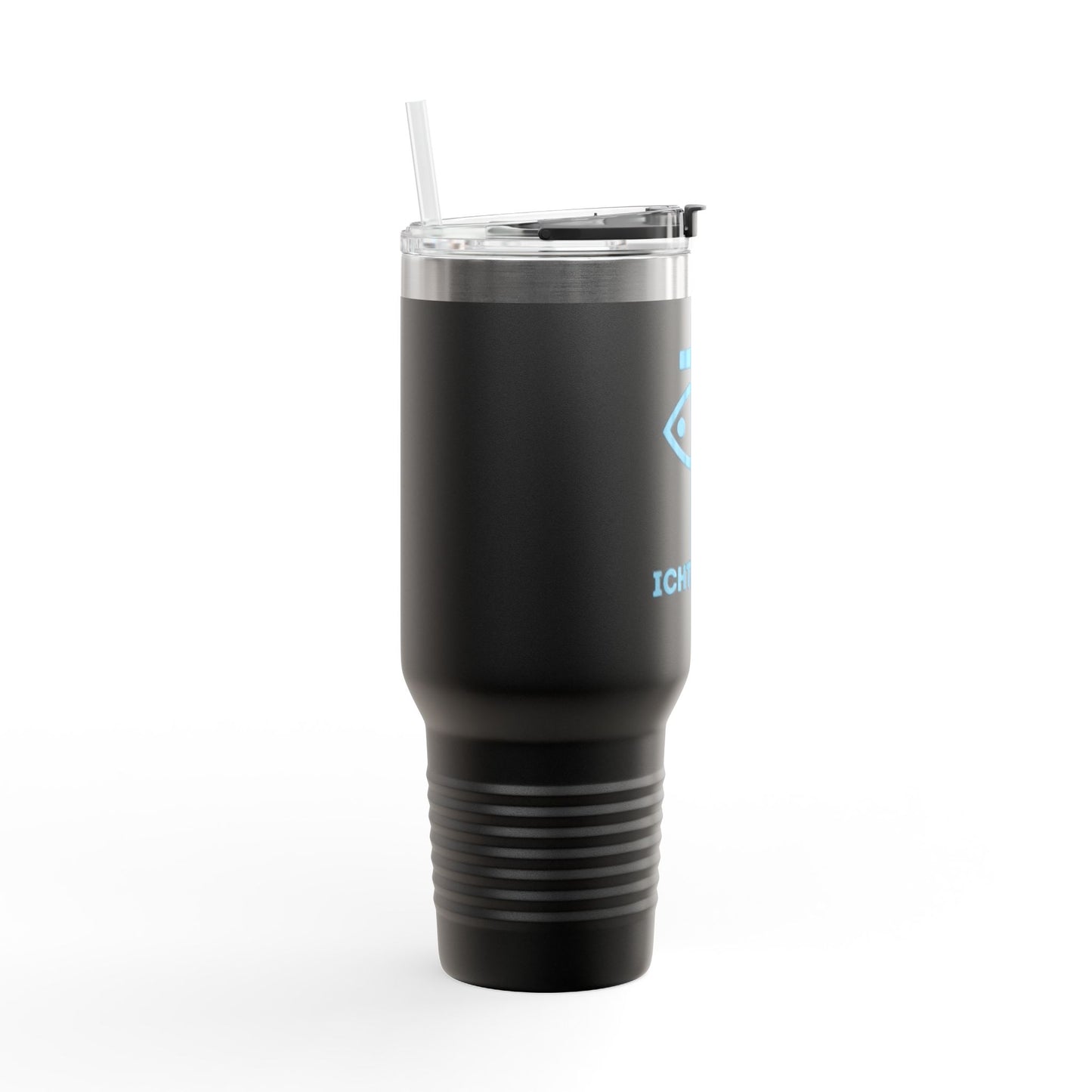 Faith-Inspired Insulated Travel Mug - 40oz with ICHTYS 911 Design