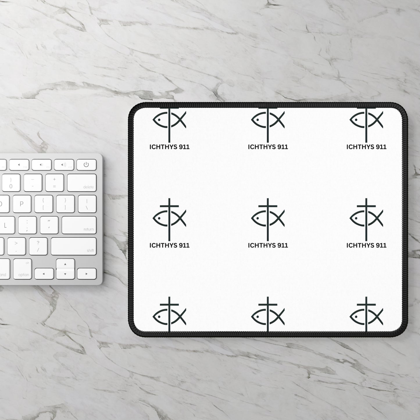 Ichthys 911 Gaming Mouse Pad - Christian Symbol Design for Gamers