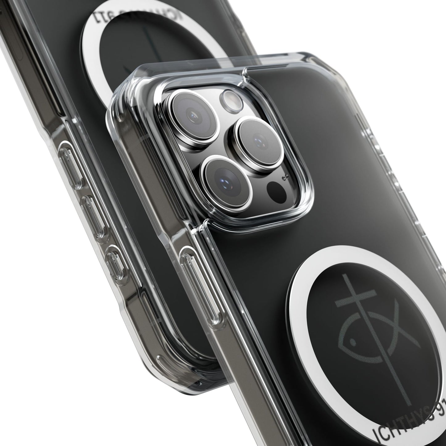 Magnetic Clear Case with Faith Symbol - Durable iPhone Protection