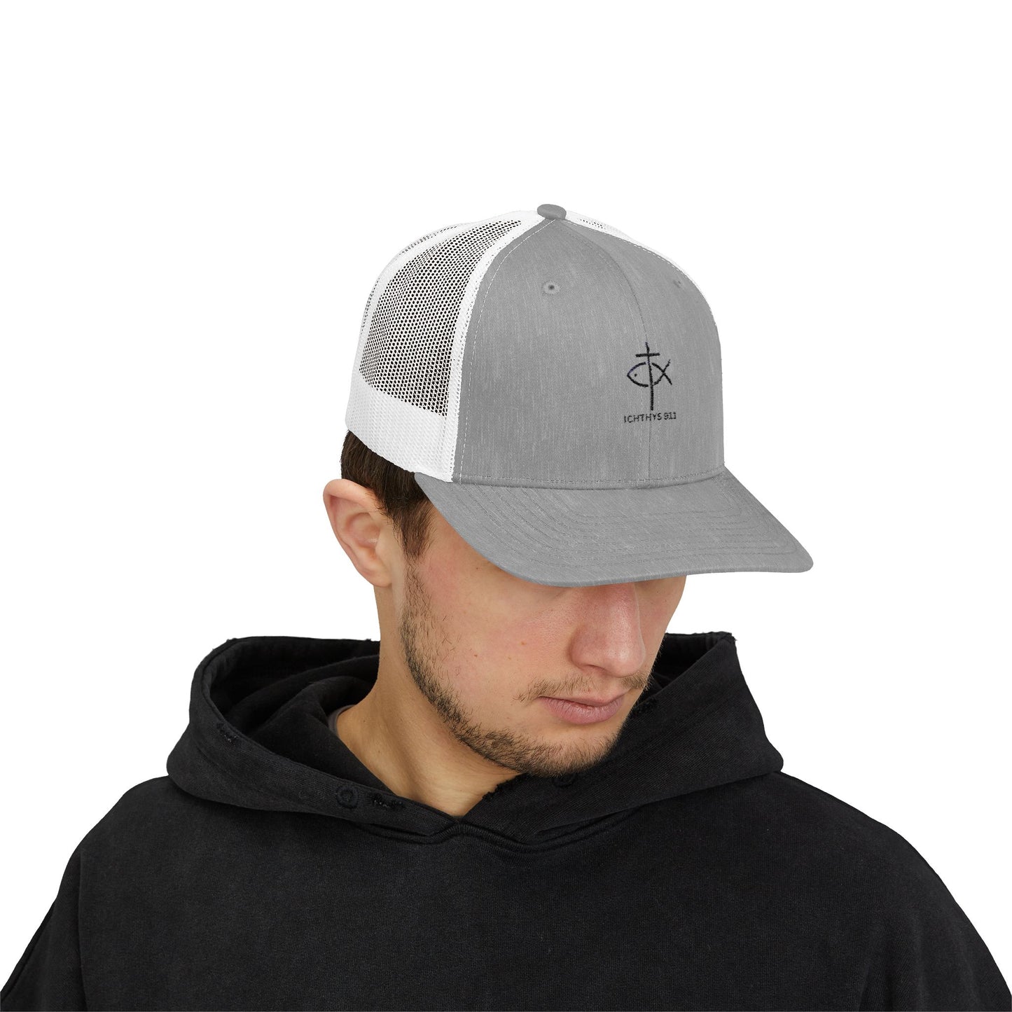 Ichthys 911 Snapback Trucker Cap - Stylish Faith-Inspired Hat
