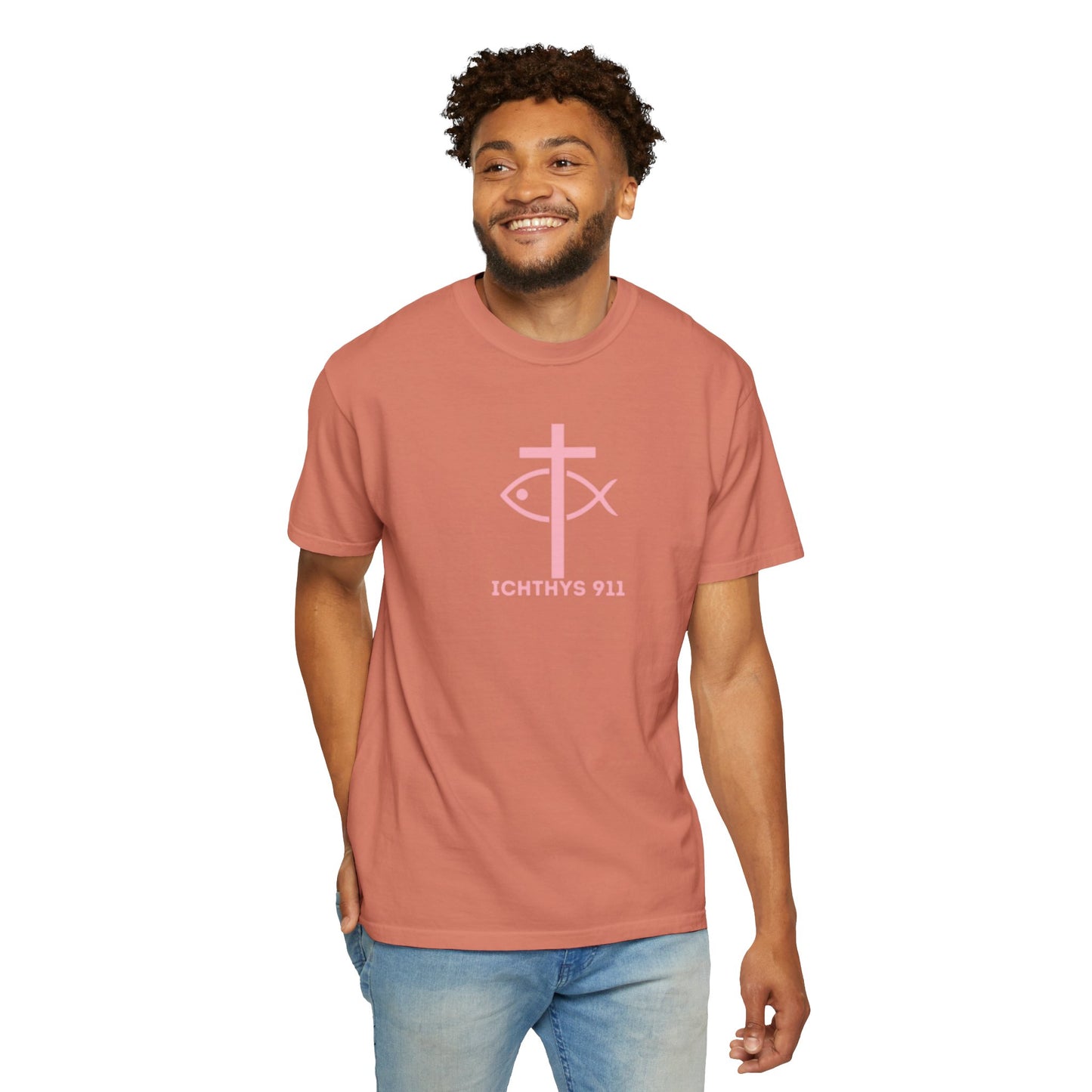 Faith, Hope, & Love - Pink font - Unisex Garment Dyed T-Shirt - 100% US Cotton - Men T-Shirt - Christian Women Tee - Faith-Inspired Shirt - Christian Fashion - Wear Your Faith - Additional Colors Added