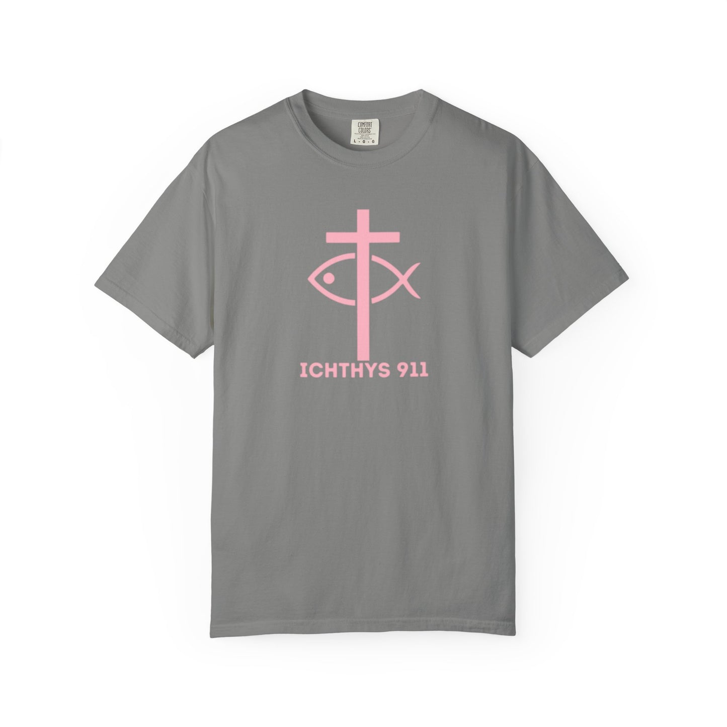Strength Through Christ Philippians 4:13 - Pink Font - Unisex Garment Dyed T-Shirt - 100% US Cotton -Men T-Shirt - Women T-Shirt - Christian Activewear - Wear Your Faith - T-Shirt