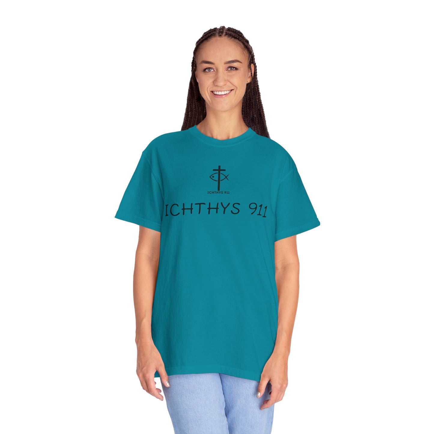 ICHTHYS 911 - "Authentic - Reverse" Black Font - Unisex T - Women T - Men T -Christian Tee - Faith-Inspired Shirt - Christian Fashion - Wear Your Faith
