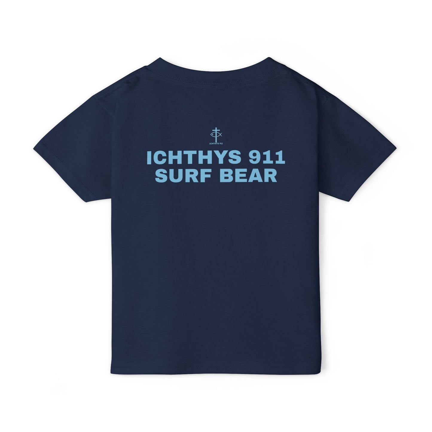ICHTHYS 911 "Surf Bear" - Toddler T-Shirt - Cool Summer Tee - Match Mom and Dad For Vacation - Family T-Shirt
