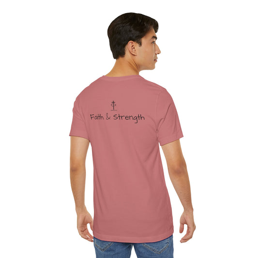 Faith & Strength - Lightweight fabric - Unisex - 100% Airlume combed and ring-spun cotton - Light weight T-Shirt - ICHTHYS 911
