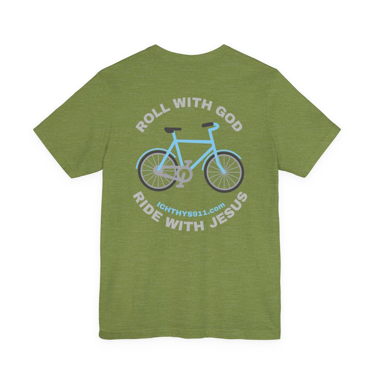 Roll With God Ride With Jesus - Silver Font - Unisex T- Shirt - Lightweight 100% Cotton - Summer T - Arm Form Fitting - Men T- Shirt - Women T-Shirt - Christian T-Shirt - ICHTHYS 911