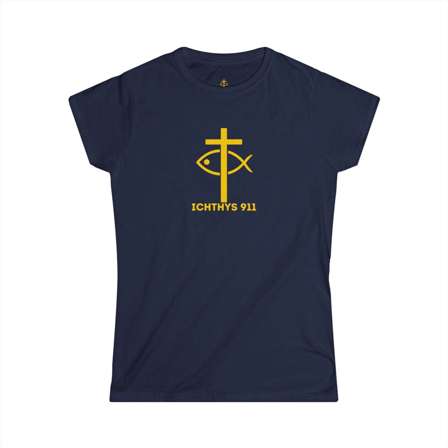 ICHTHYS 911 - "Roll With God Love Like Jesus" Faith-Inspired Women's Tee - Summer Light T-Shirt - Wear Your Faith - Softstyle Tee