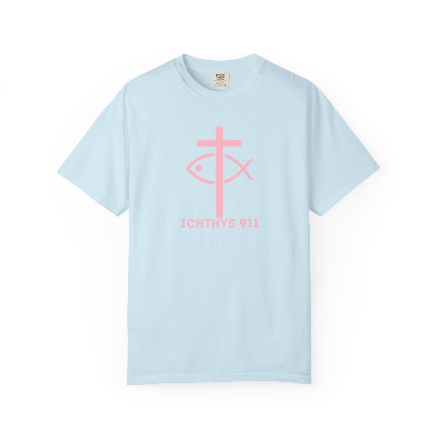 Strength Through Christ Philippians 4:13 - Pink Font - Unisex Garment Dyed T-Shirt - 100% US Cotton -Men T-Shirt - Women T-Shirt - Christian Activewear - Wear Your Faith - T-Shirt