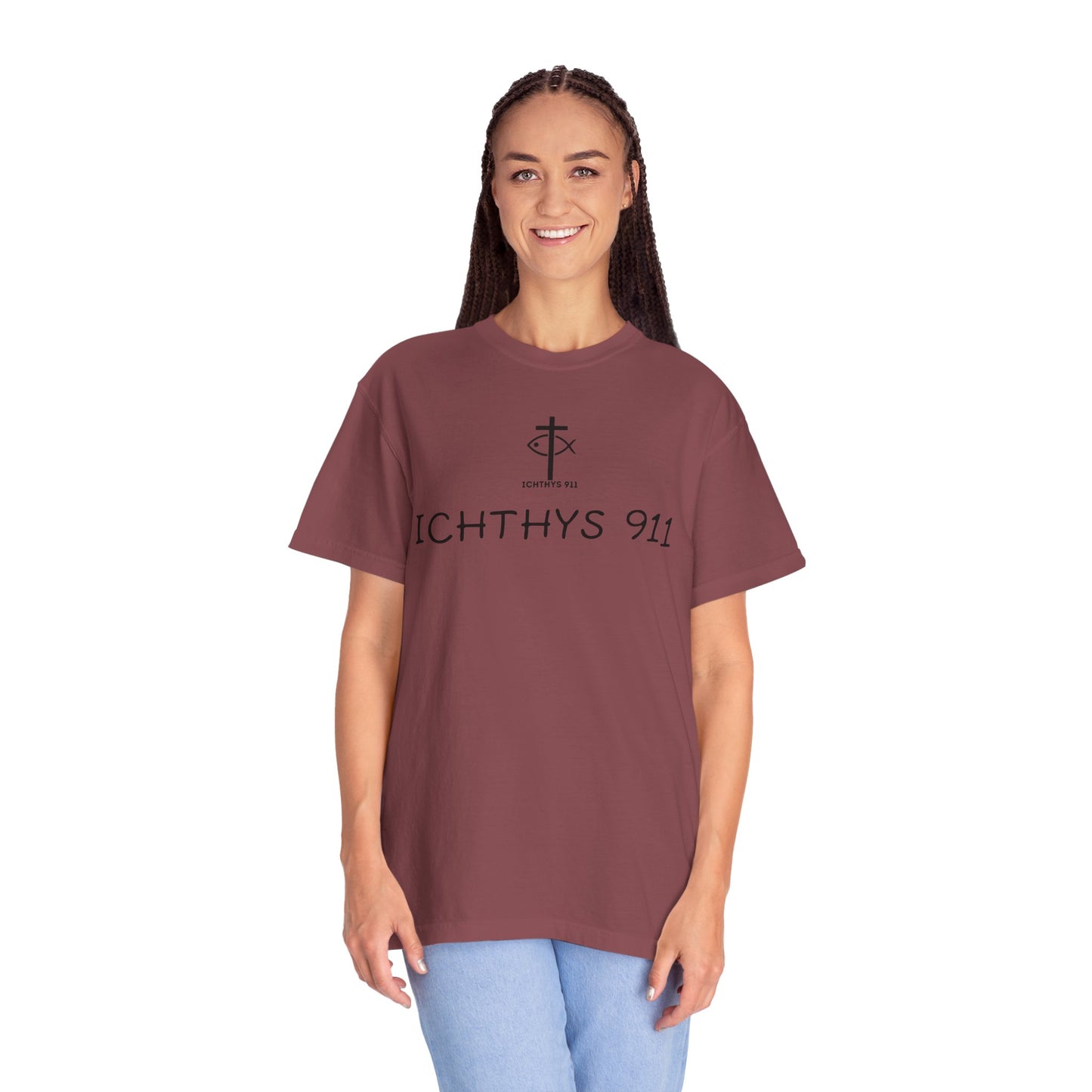 ICHTHYS 911 - "Authentic - Reverse" Black Font - Unisex T - Women T - Men T -Christian Tee - Faith-Inspired Shirt - Christian Fashion - Wear Your Faith