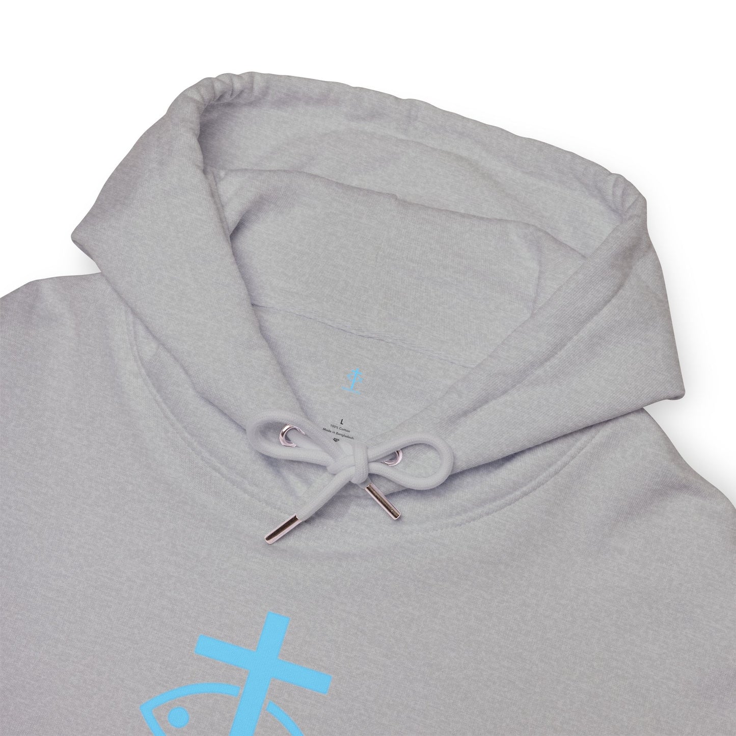 ICHTHYS 911 Hoodie - JESUS Fish - Blue Font - Faith Fashion - Unisex - Make Font Color Design requests -100% Organic -