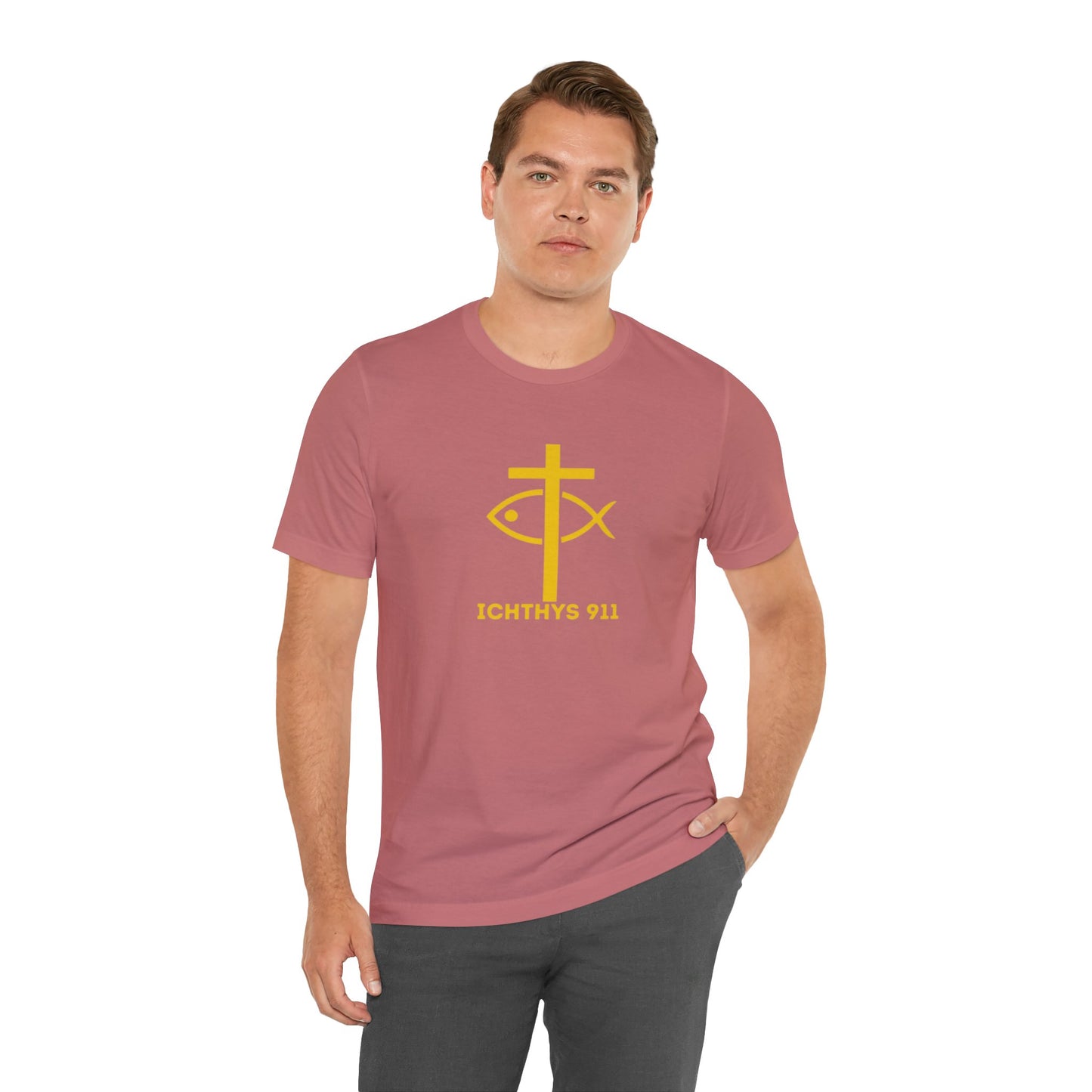 "Roll With God" - Unisex T- Shirt - Lightweight 100% Cotton - Summer T - Arm Form Fitting - Men T- Shirt - Women T-Shirt - Christian T-Shirt - Love Like Jesus - ICHTHYS 911 Design