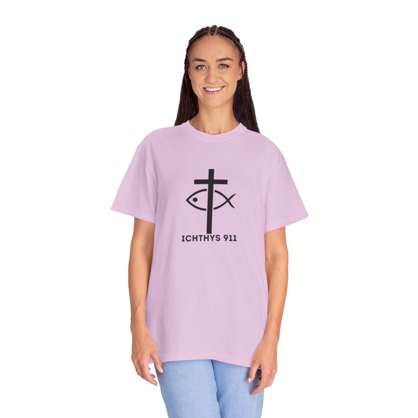 "13th Disciple" - Collection - Unisex - Women T- Shirt - Men T-Shirt - Christian Garment-Dyed T-Shirt - Faith Fashion - ICHTHYS 911 - Black Font