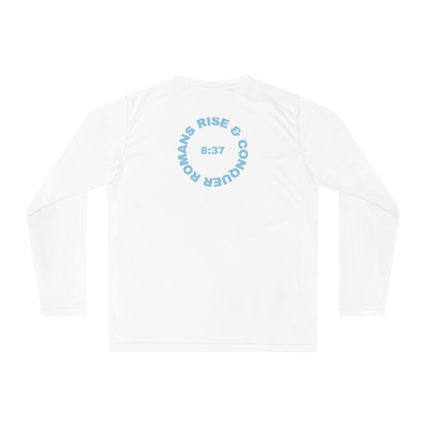 ICHTHYS 911 "Rise & Conquer Romans 8:38"  Unisex Performance Long Sleeve Shirt - Men - Women - 100% Moisture-Wicking Poly - Christian Activewear