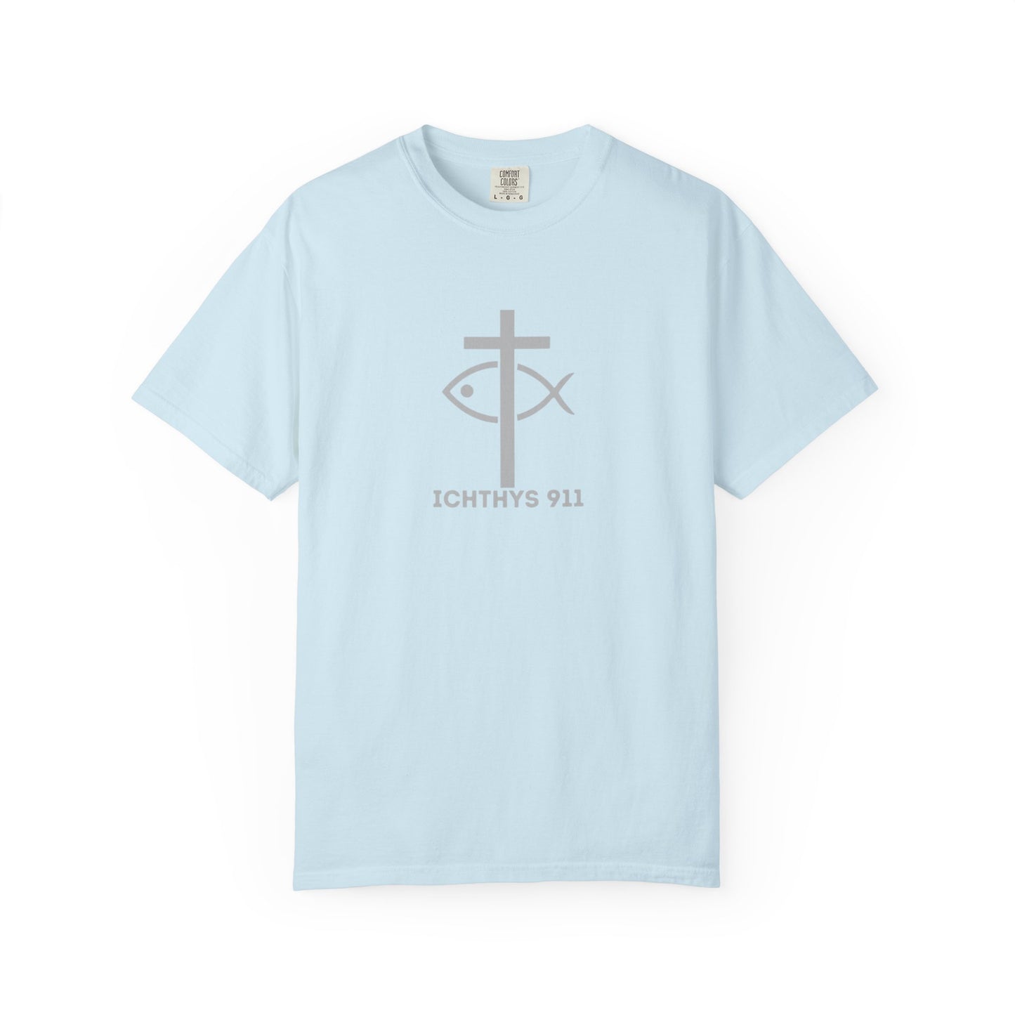 ICHTHYS 911 - "Roll With God Ride With Jesus" - Silver Font - Unisex T- Shirt - Medium Weight 100% Cotton - Summer T - Men T- Shirt - Women T-Shirt - Christian T-Shirt - Love Like Jesus