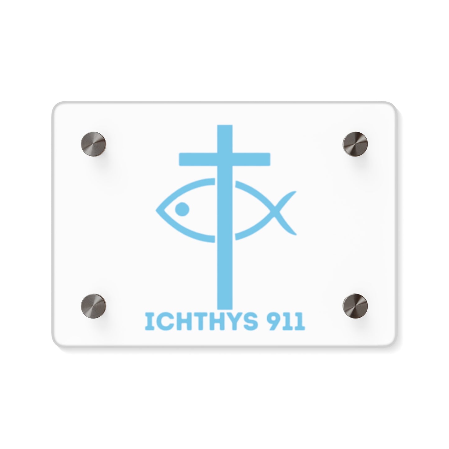 Inspirational Acrylic Wall Art Panel - ICHTHYS 911 Design