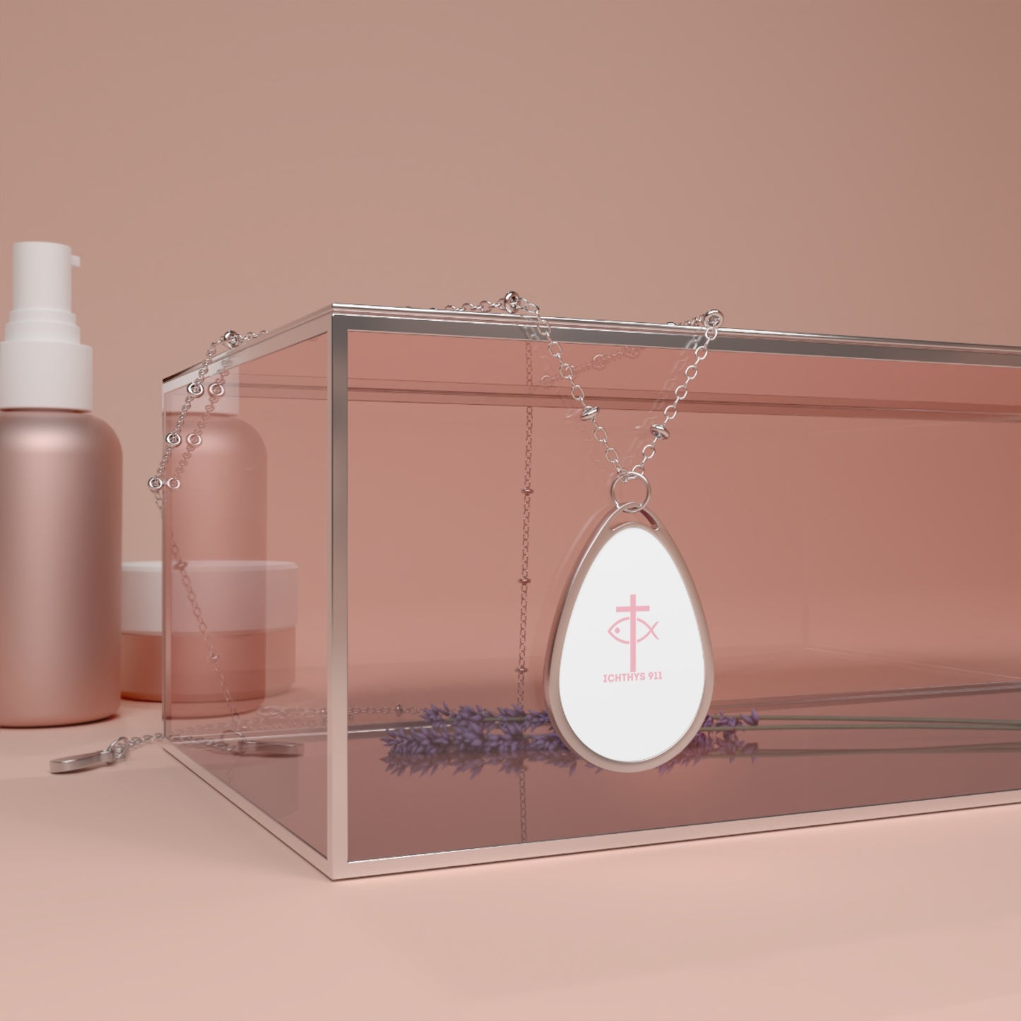 ICHTHYS 911 Oval Necklace - Faith-Inspired Jewelry for Spiritual Meaning