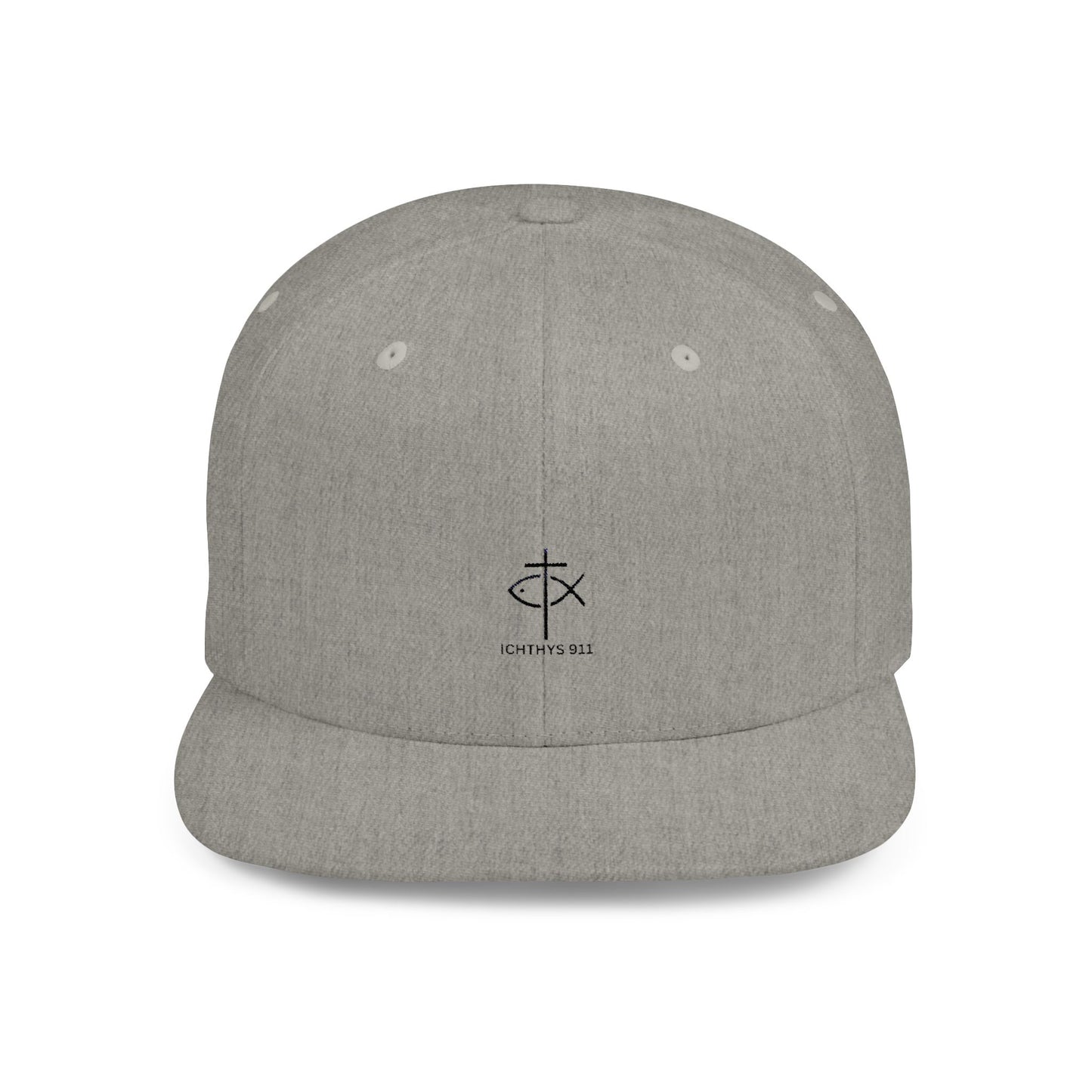 Stylish Ichthys 911 Flat Bill Snapback Cap - Perfect for Casual Wear and Faith-Based Events