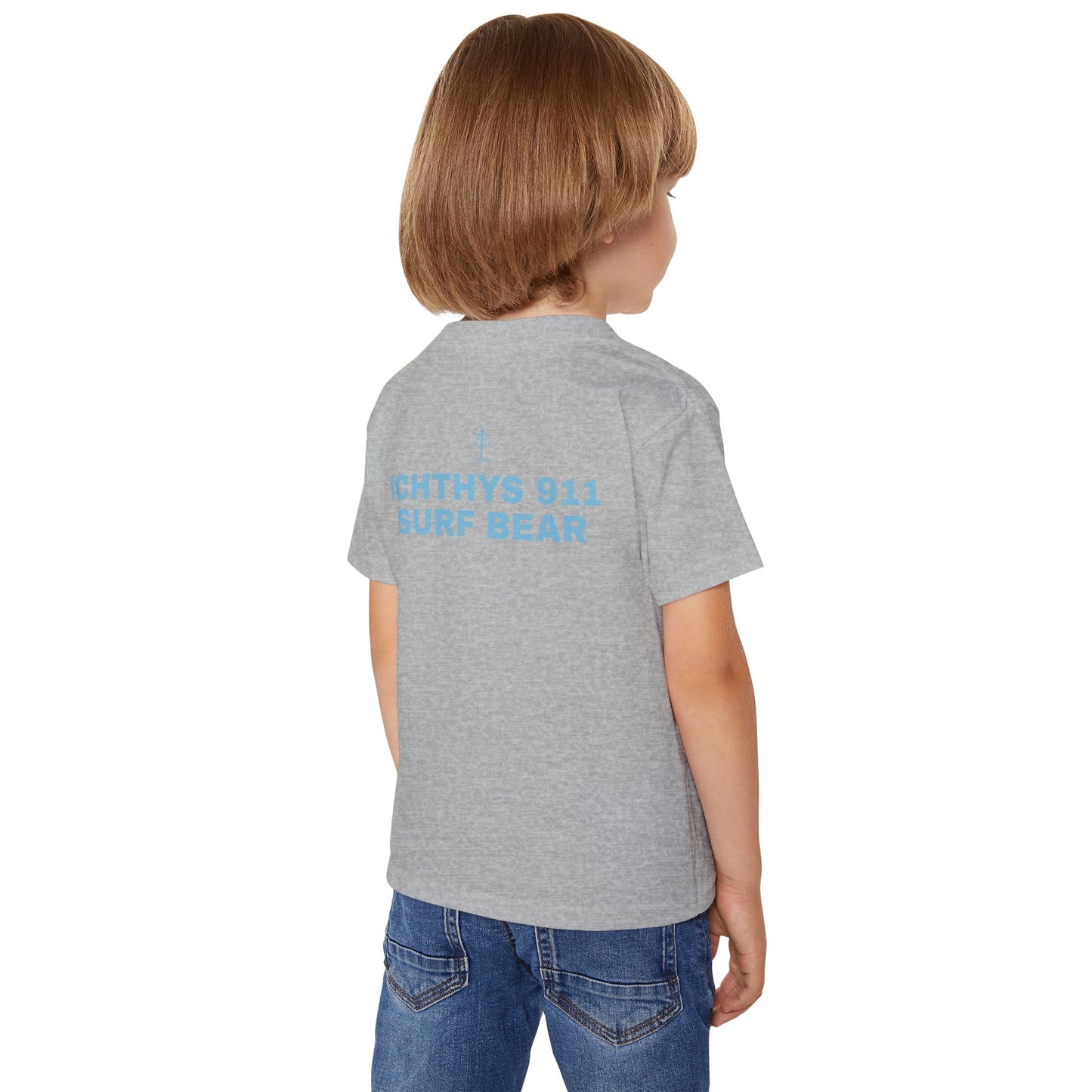 ICHTHYS 911 "Surf Bear" - Toddler T-Shirt - Cool Summer Tee - Match Mom and Dad For Vacation - Family T-Shirt