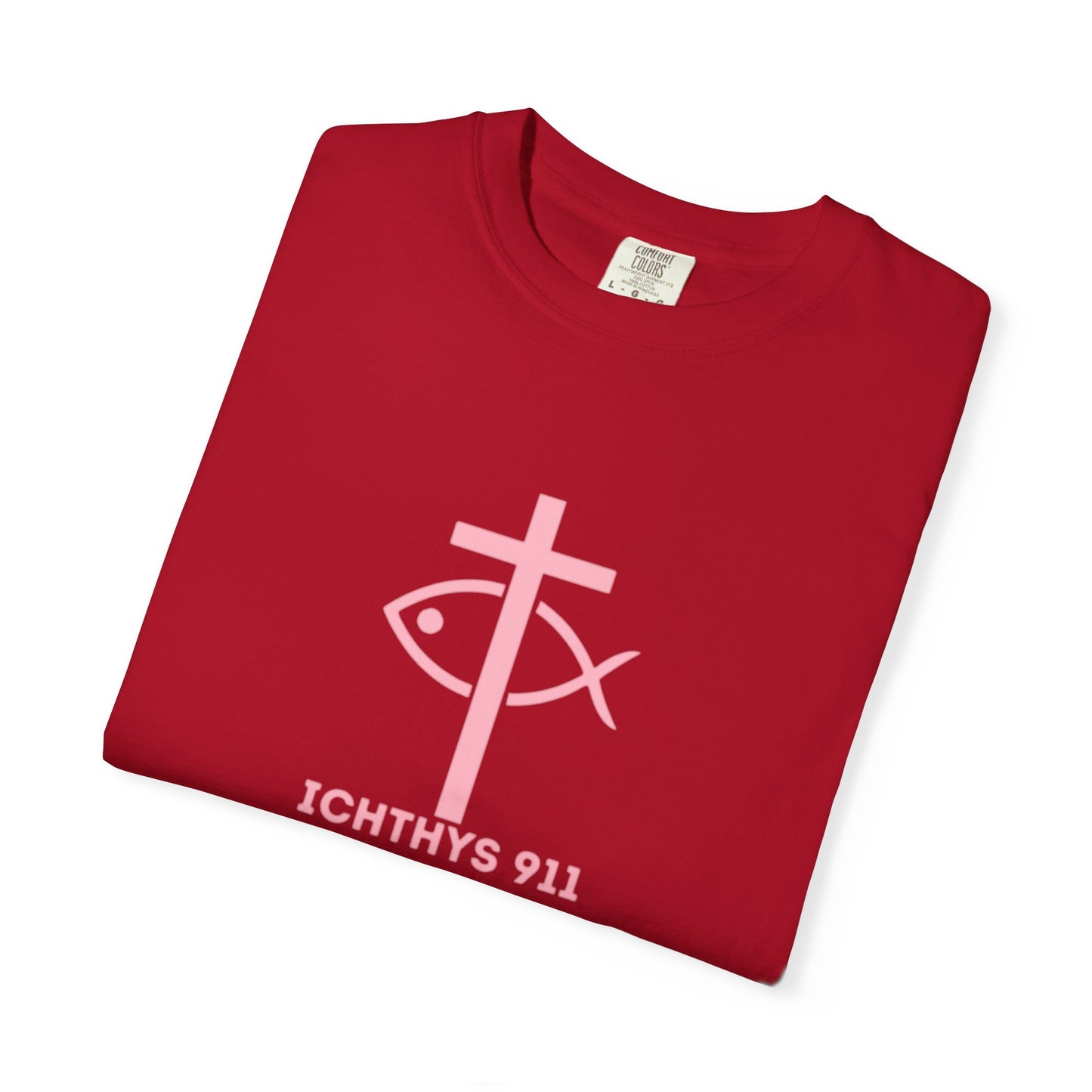 13th Disciple Collection - Christian Streetwear T-Shirt – Jesus Gym & Faith Fashion, Unisex Garment-Dyed T-Shirt Soft Pink Font - Men T-Shirt, Women T-shirt, ICHTHYS 911