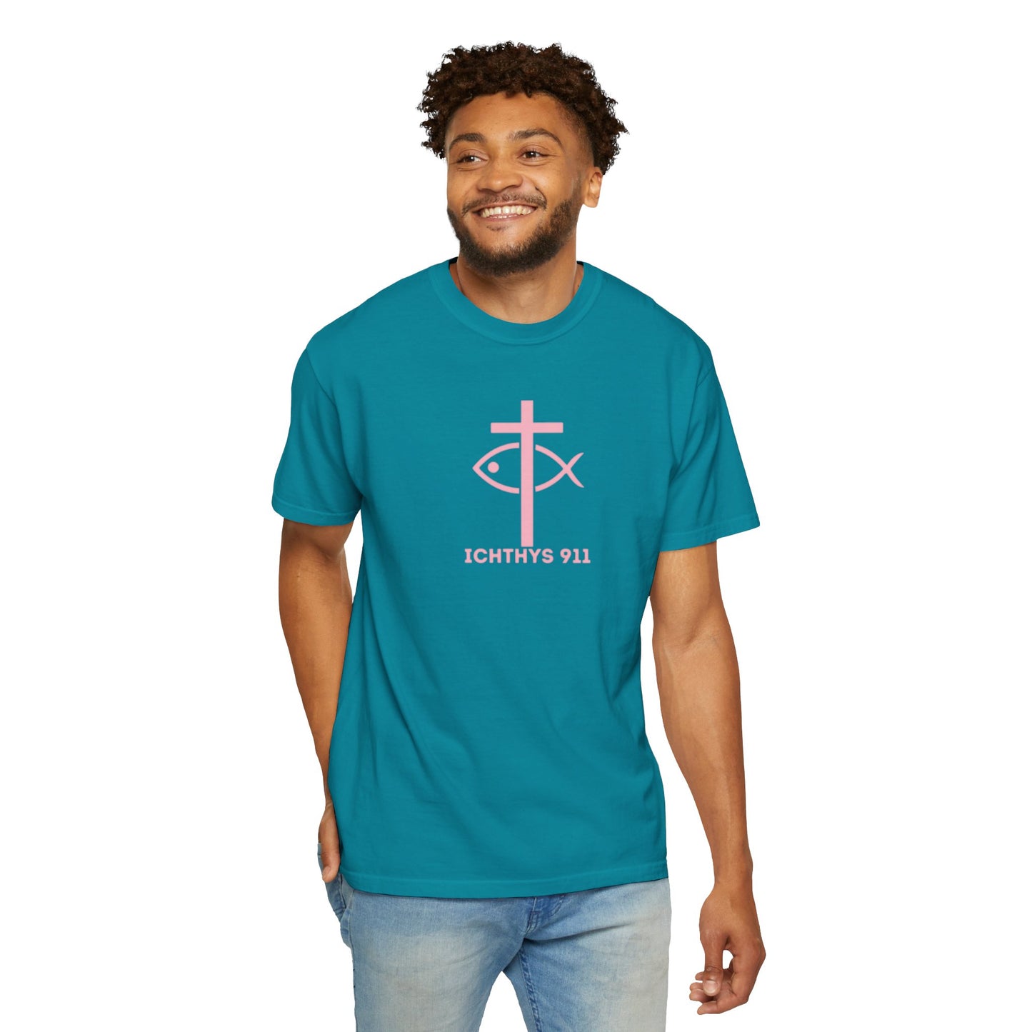 Faith, Hope, & Love - Pink font - Unisex Garment Dyed T-Shirt - 100% US Cotton - Men T-Shirt - Christian Women Tee - Faith-Inspired Shirt - Christian Fashion - Wear Your Faith - Additional Colors Added
