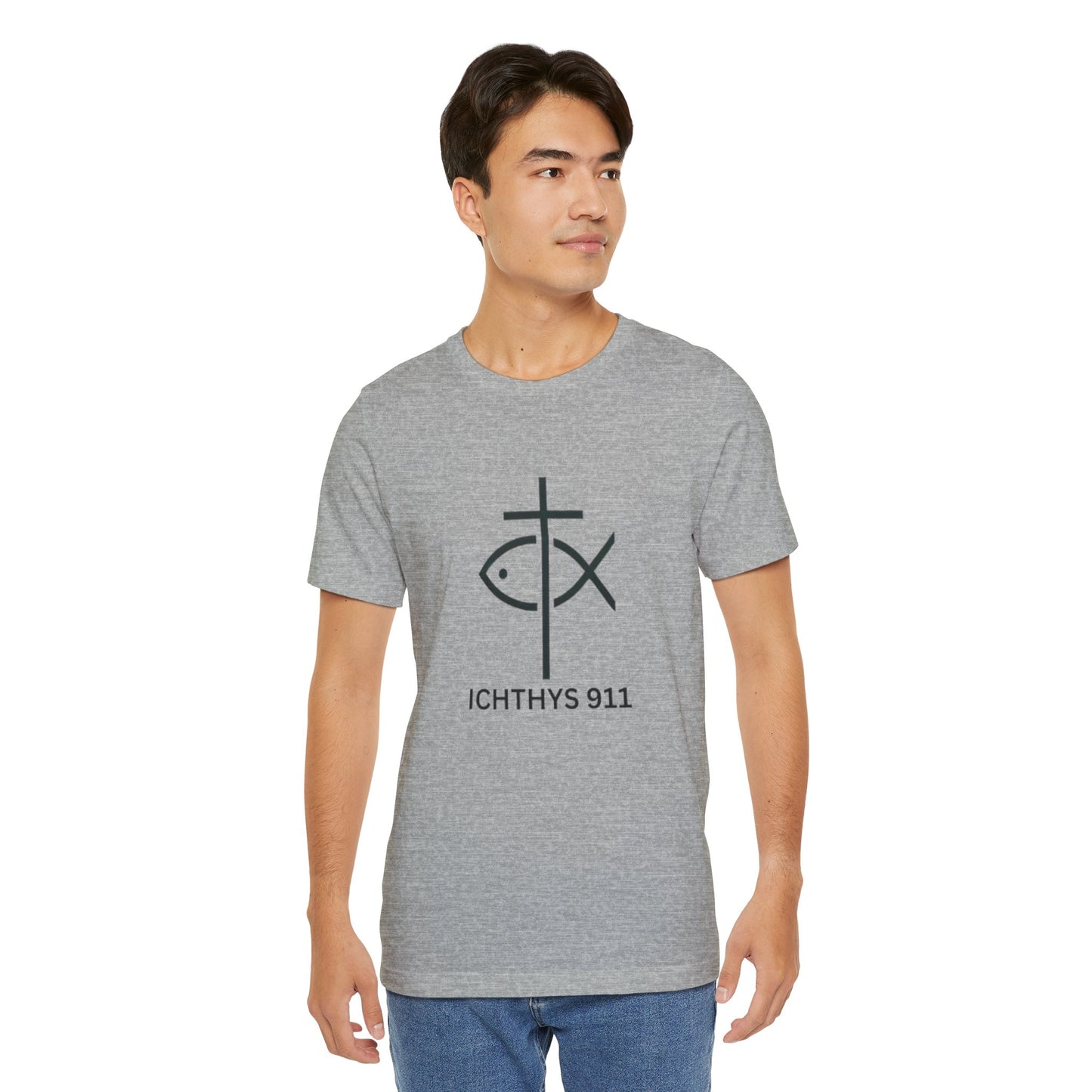 ICHTHYS 911 - Lightweight fabric - Unisex - 100% Airlume combed and ring-spun cotton - Light weight T-Shirt - Faith & Strength