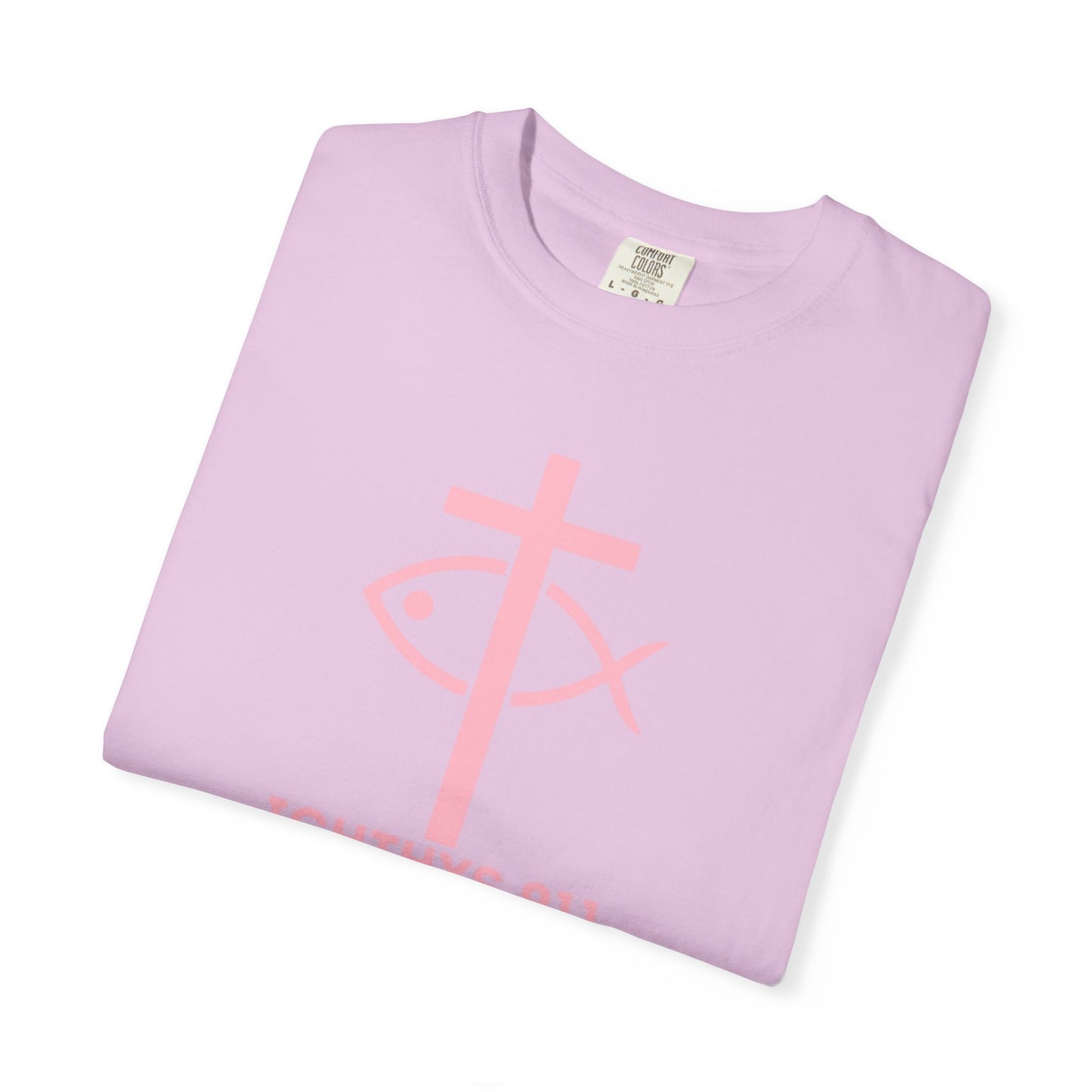 Strength Through Christ Philippians 4:13 - Pink Font - Unisex Garment Dyed T-Shirt - 100% US Cotton -Men T-Shirt - Women T-Shirt - Christian Activewear - Wear Your Faith - T-Shirt