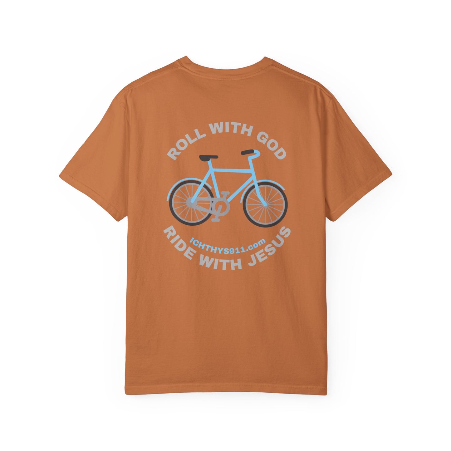 "Roll With God Ride With Jesus" - Silver Font - Unisex T- Shirt - Medium Weight 100% Cotton - Summer T - Men T- Shirt - Women T-Shirt - Christian T-Shirt - ICHTHYS 911