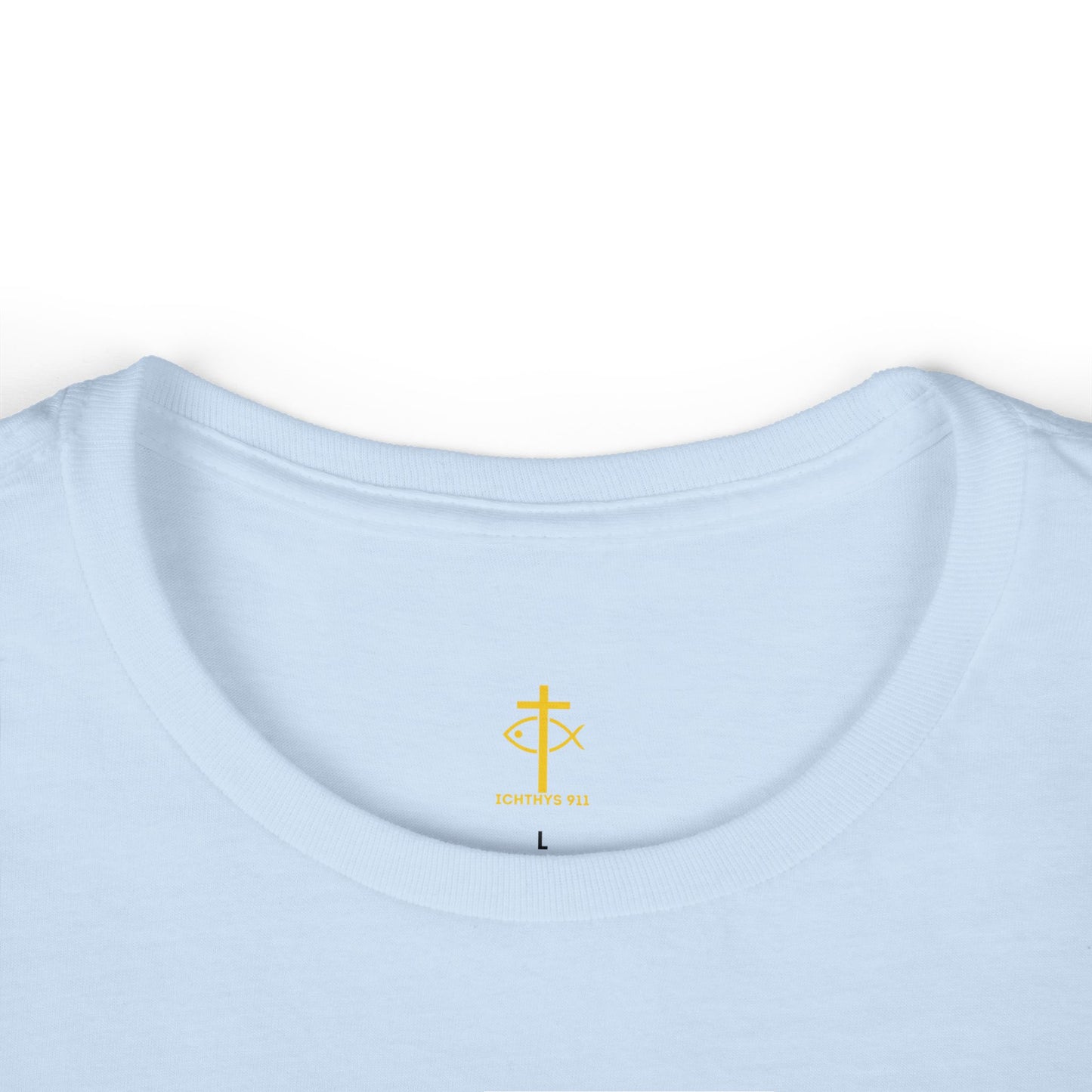 ICHTHYS 911 - "Roll With God Love Like Jesus" Faith-Inspired Women's Tee - Summer Light T-Shirt - Wear Your Faith - Softstyle Tee