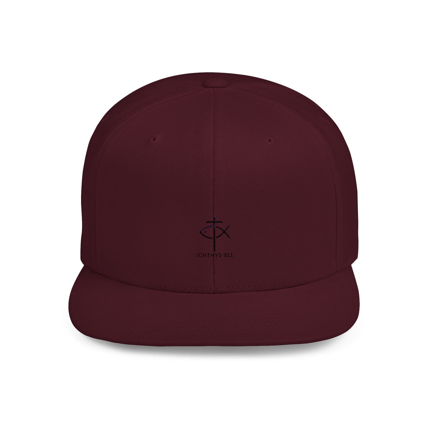 Stylish Ichthys 911 Flat Bill Snapback Cap - Perfect for Casual Wear and Faith-Based Events