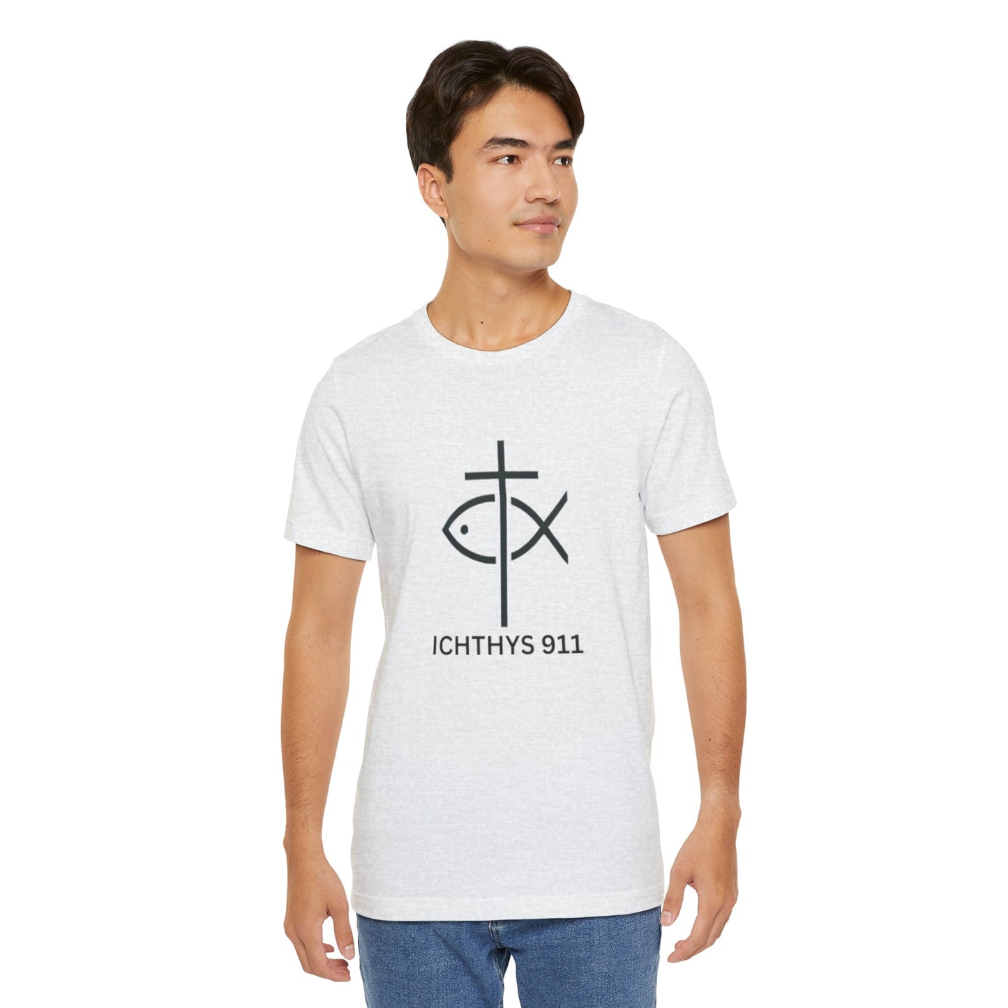 ICHTHYS 911 - Lightweight fabric - Unisex - 100% Airlume combed and ring-spun cotton - Light weight T-Shirt - Faith & Strength