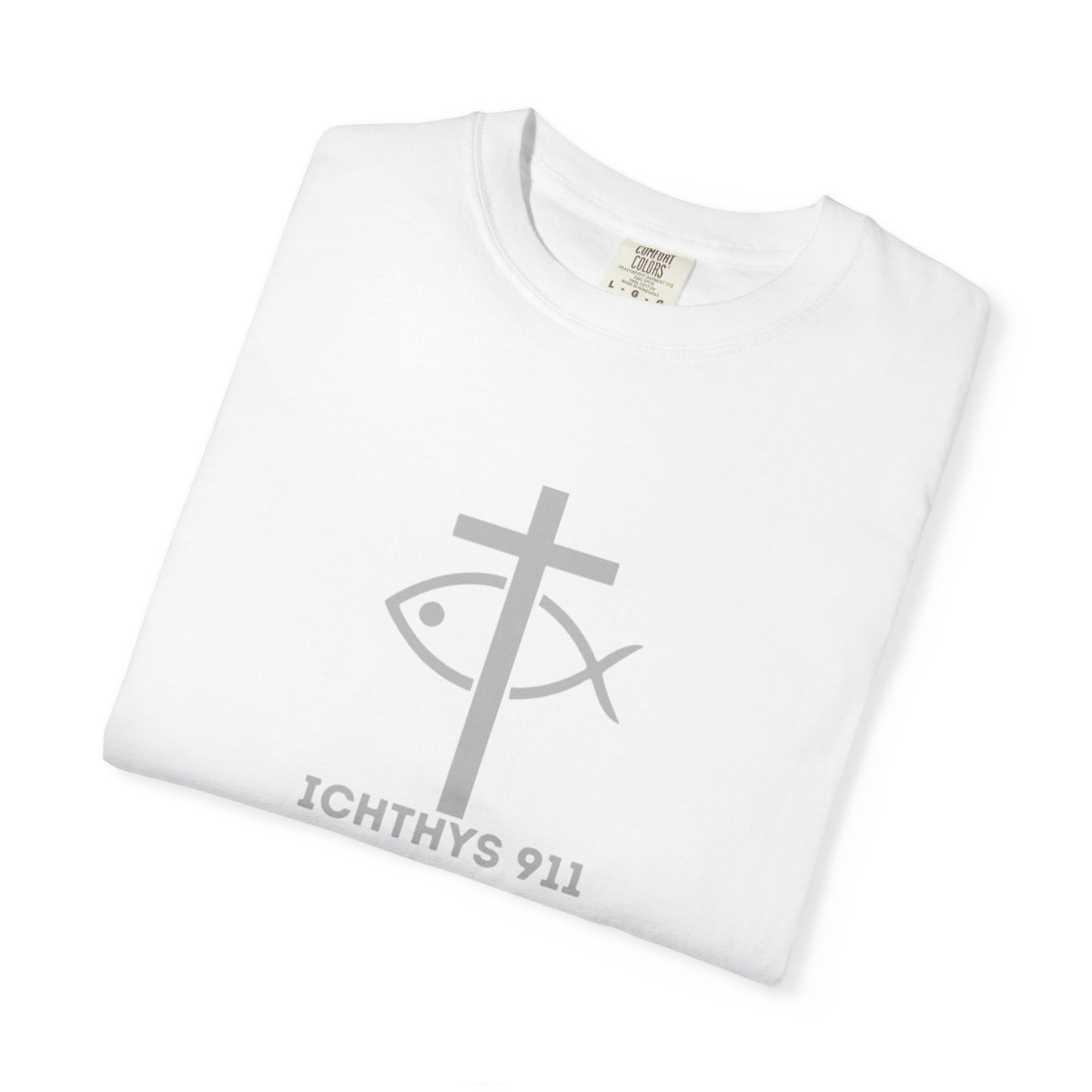 ICHTHYS 911 - "Roll With God Ride With Jesus" - Silver Font - Unisex T- Shirt - Medium Weight 100% Cotton - Summer T - Men T- Shirt - Women T-Shirt - Christian T-Shirt - Love Like Jesus