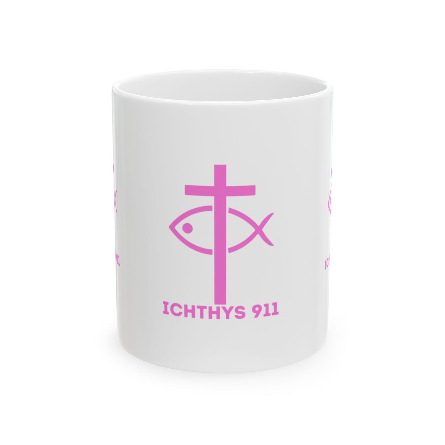 ICHTHYS 911 Ceramic Mug - Inspirational Christian Coffee Cup (11oz & 15oz) Jesus and coffee...winning